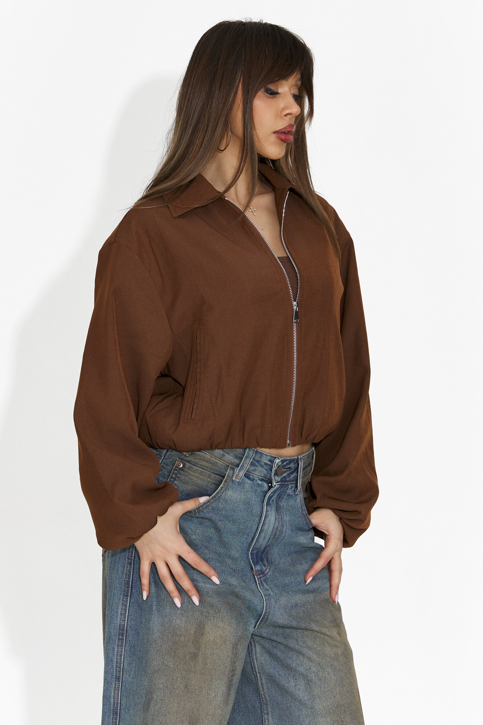 Дамско ежедневно яке кафяво Giona Bogas