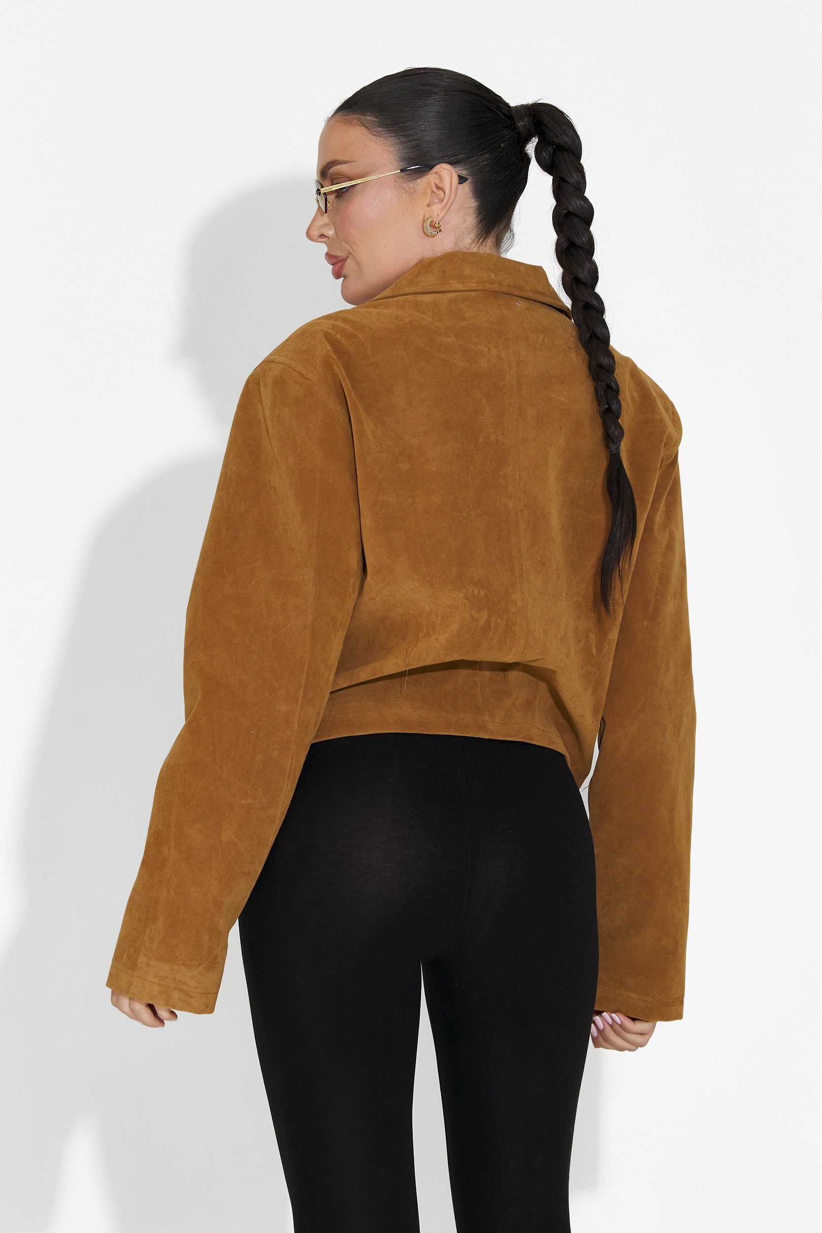 Кафяво дамско спортно яке Marivora Bogas