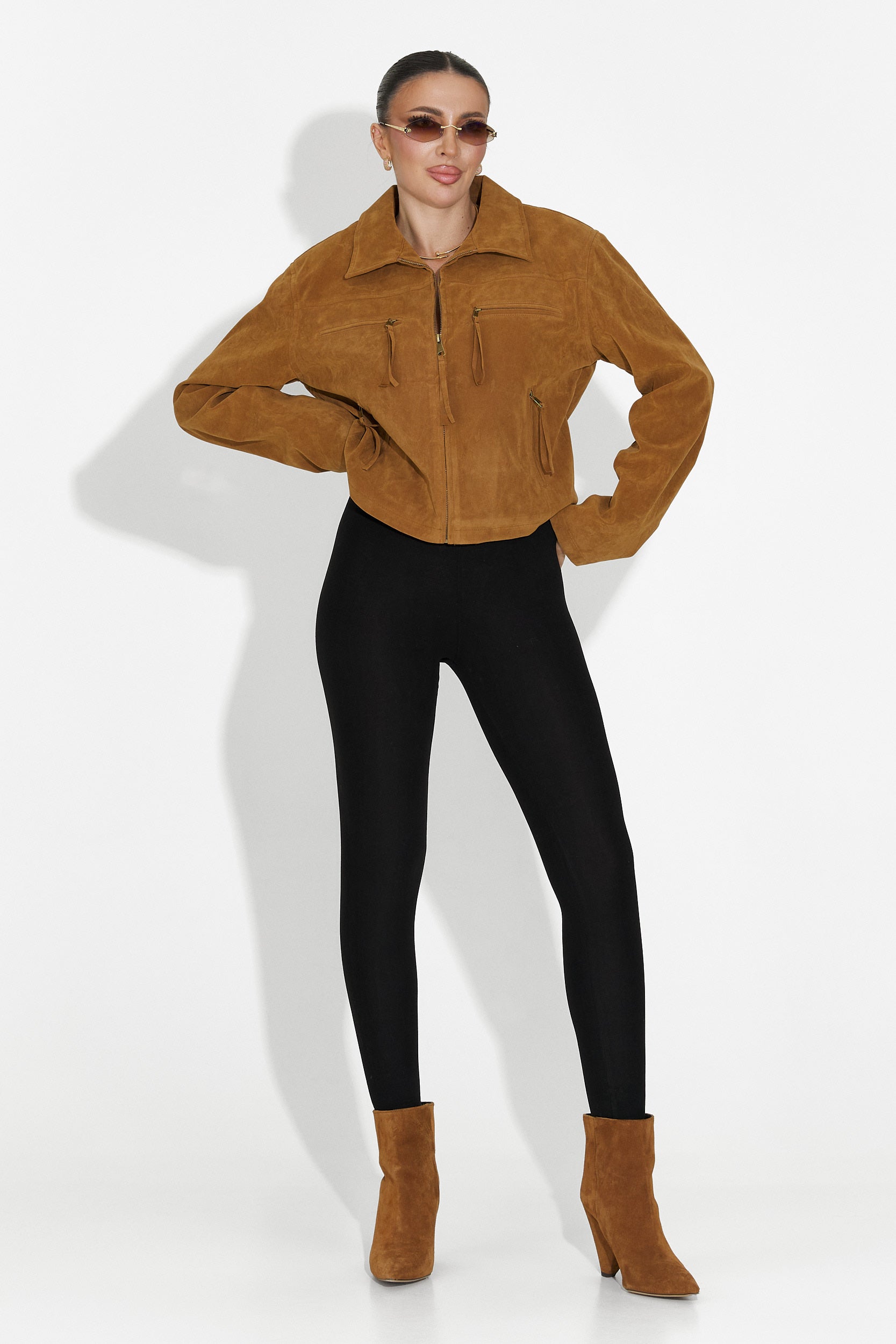 Кафяво дамско спортно яке Marivora Bogas