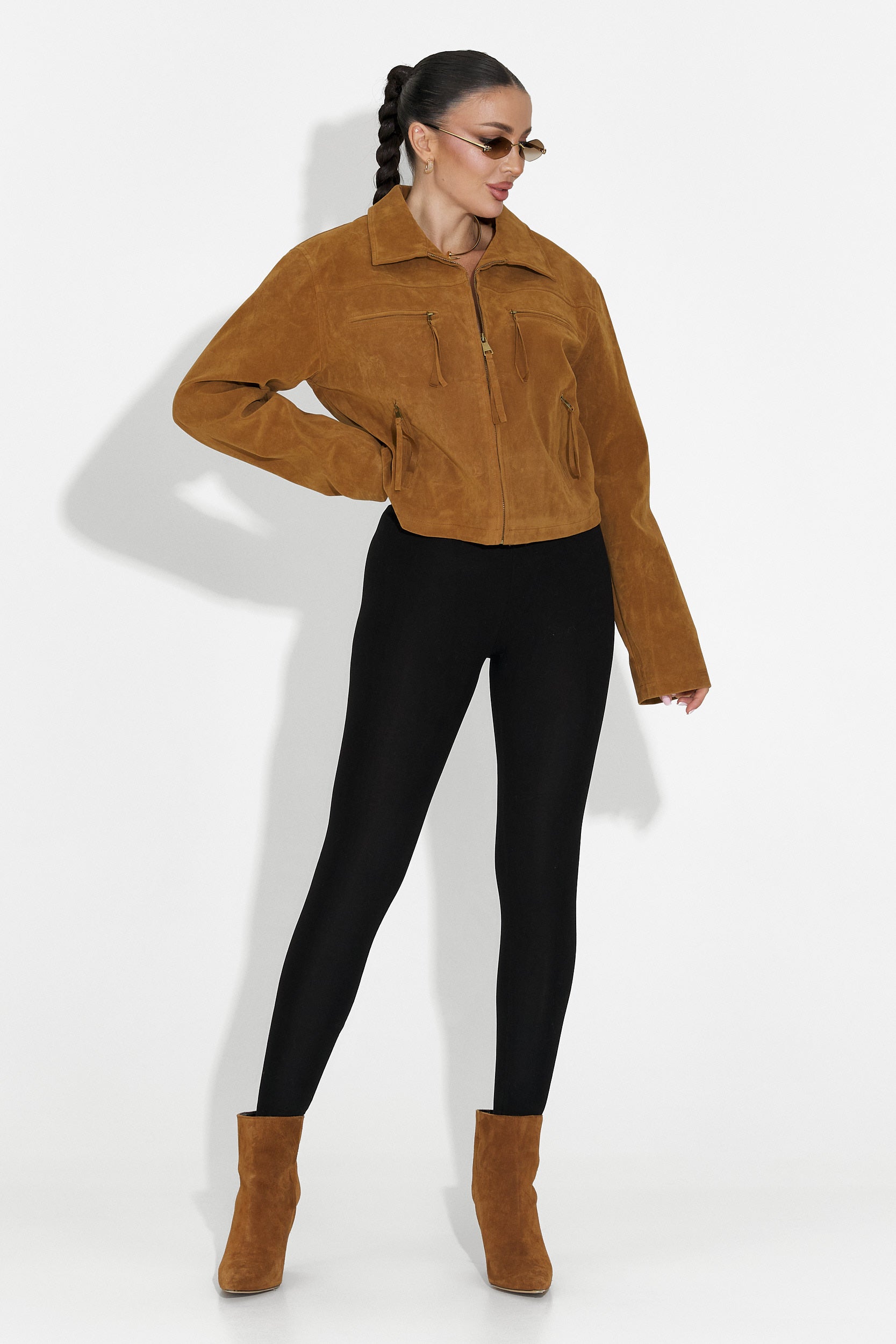 Кафяво дамско спортно яке Marivora Bogas