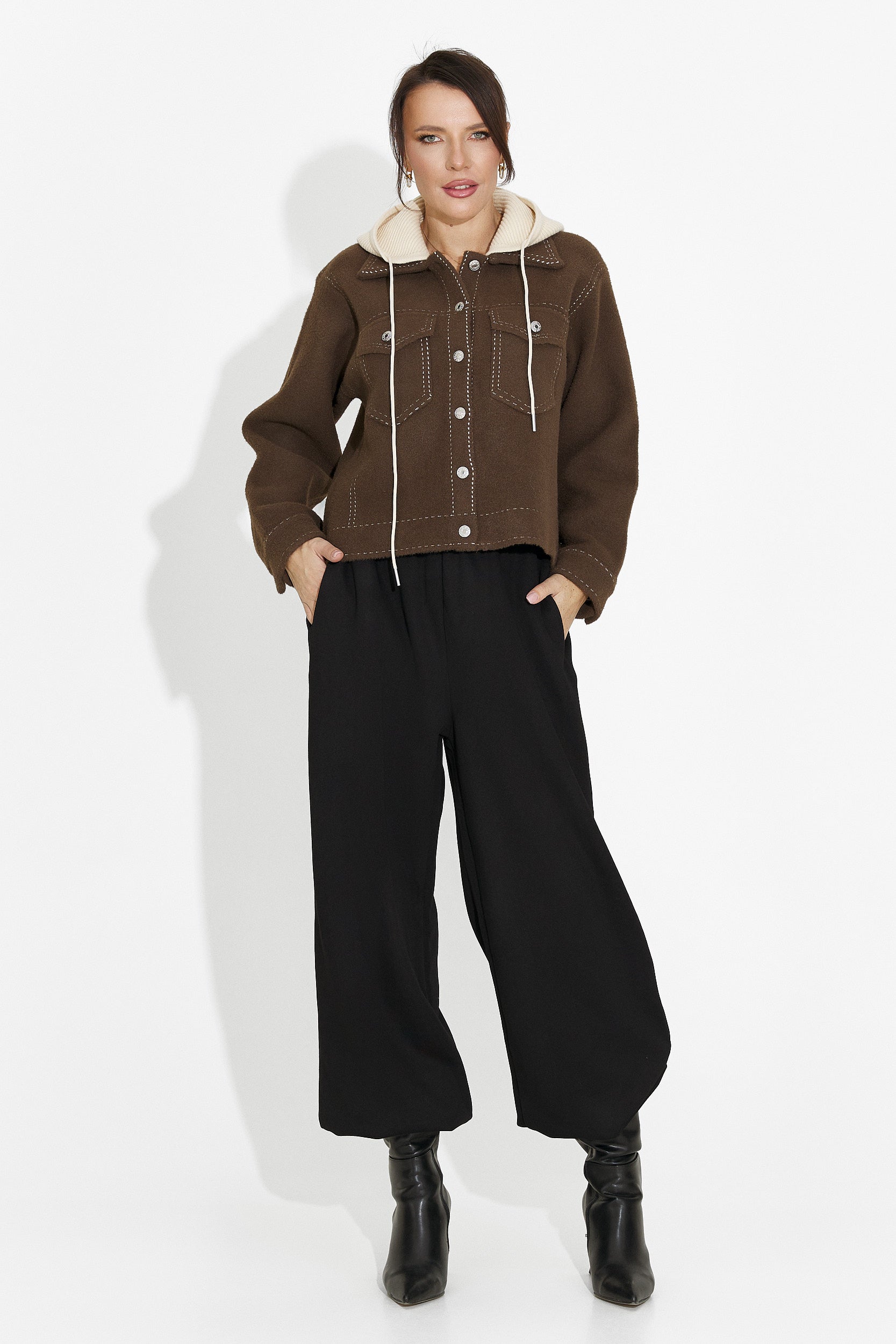 Дамско ежедневно яке кафяво Mirtha Bogas