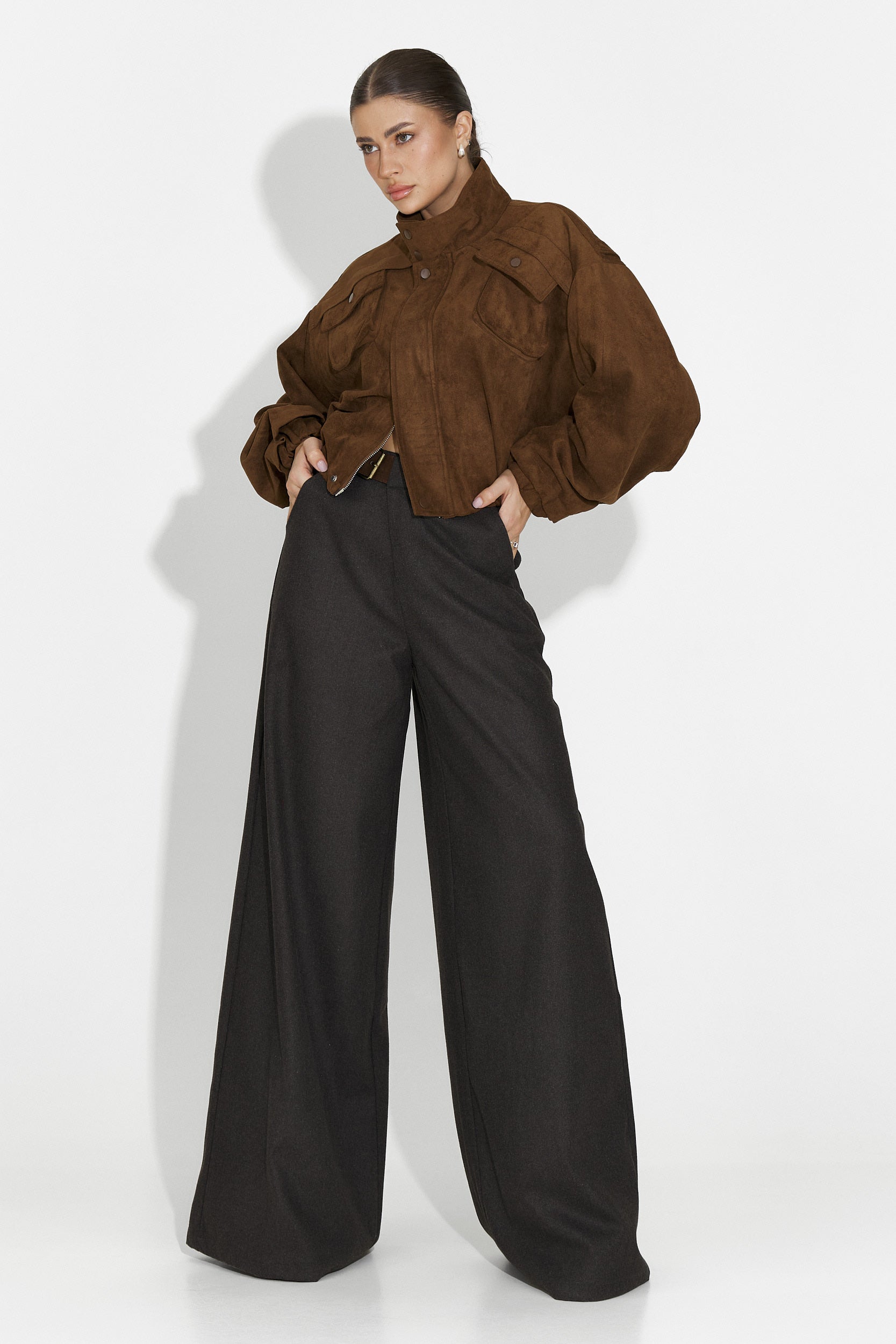 Дамско кежуал яке в кафяво Trinidad Bogas