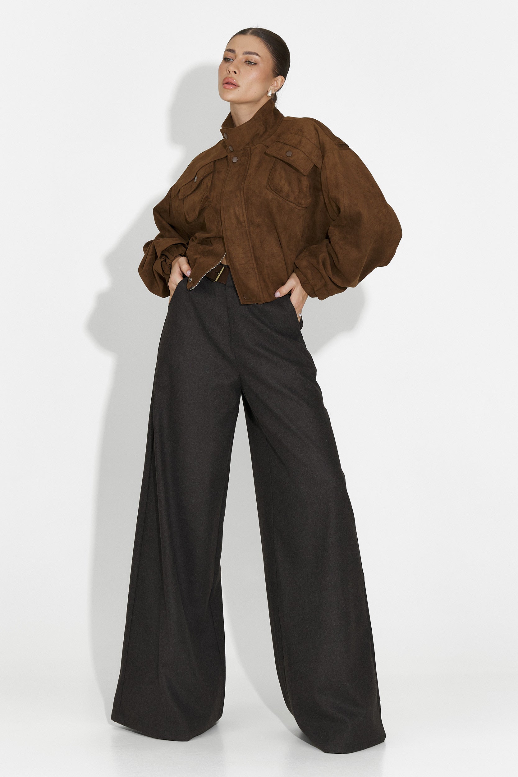 Дамско кежуал яке в кафяво Trinidad Bogas