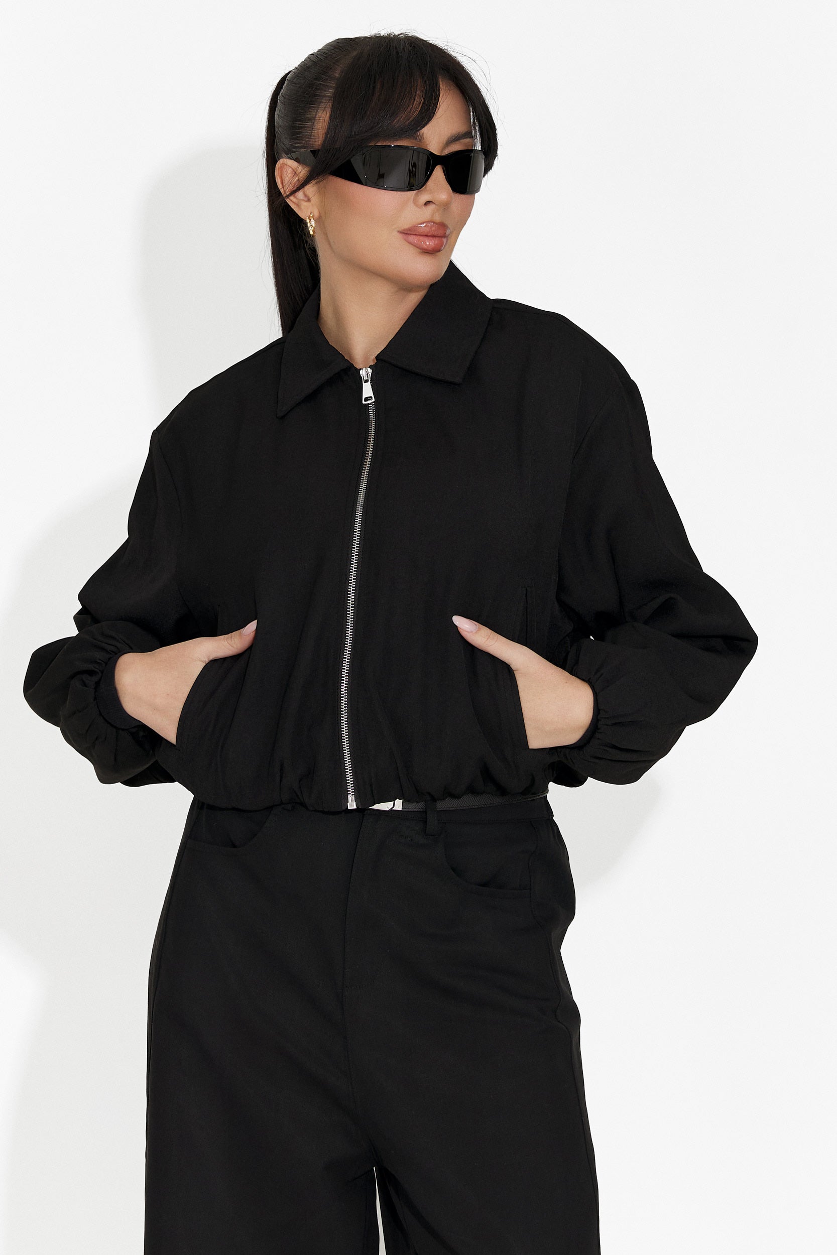 Дамско ежедневно черно яке Giona Bogas