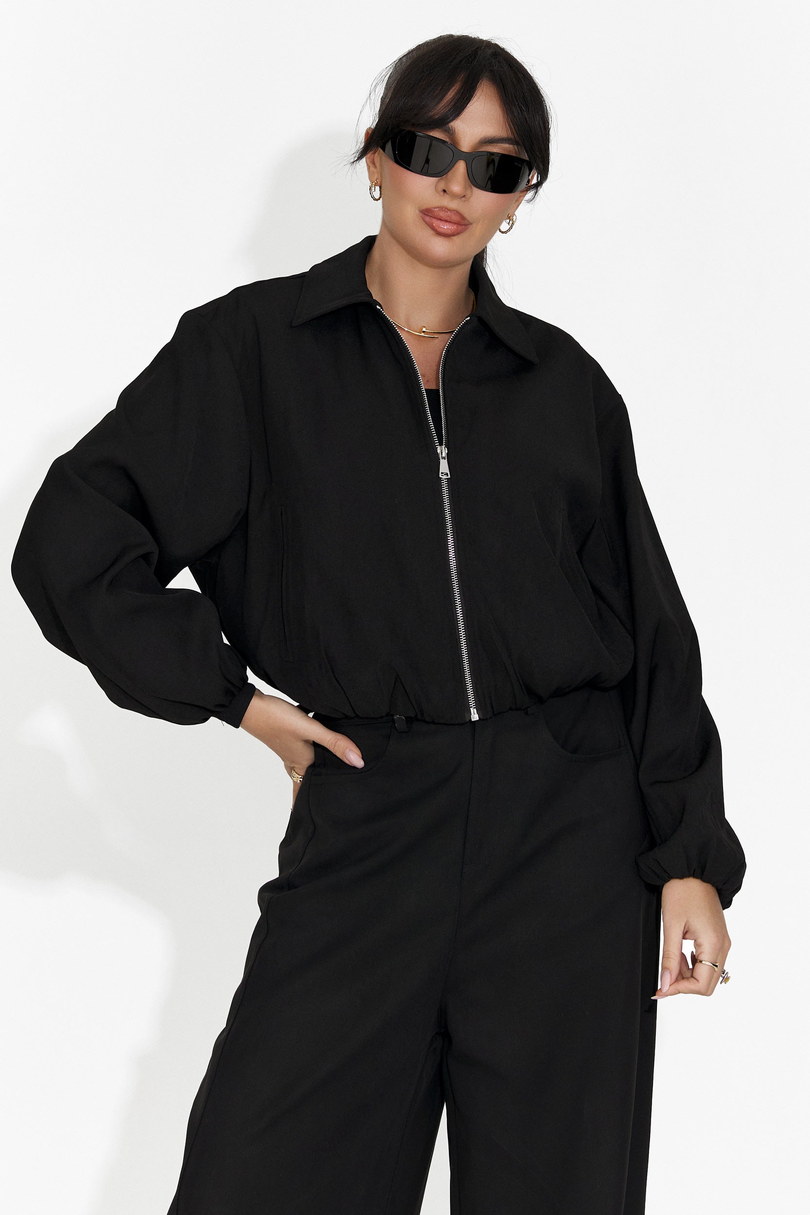 Дамско ежедневно черно яке Giona Bogas