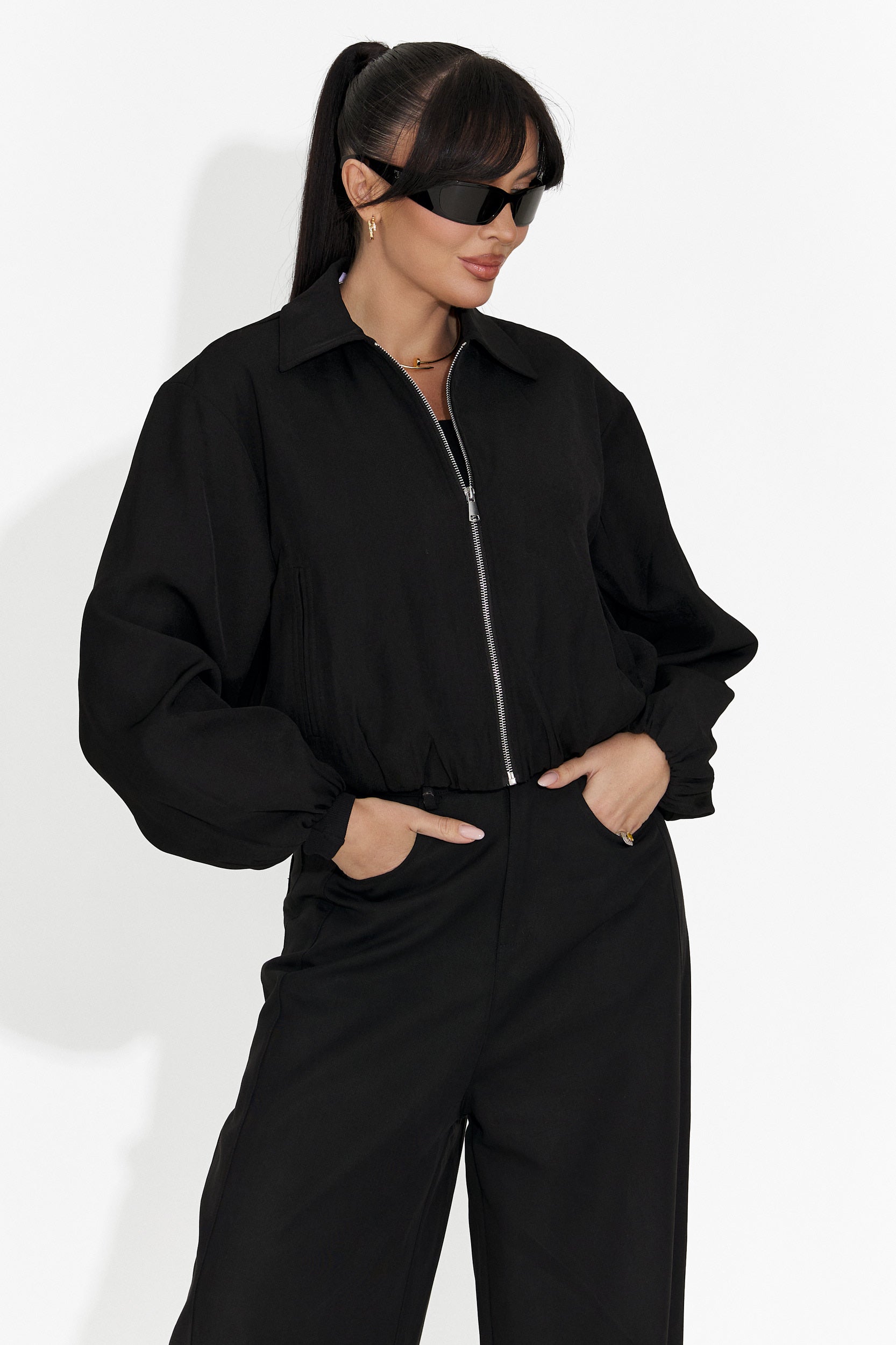 Дамско ежедневно черно яке Giona Bogas