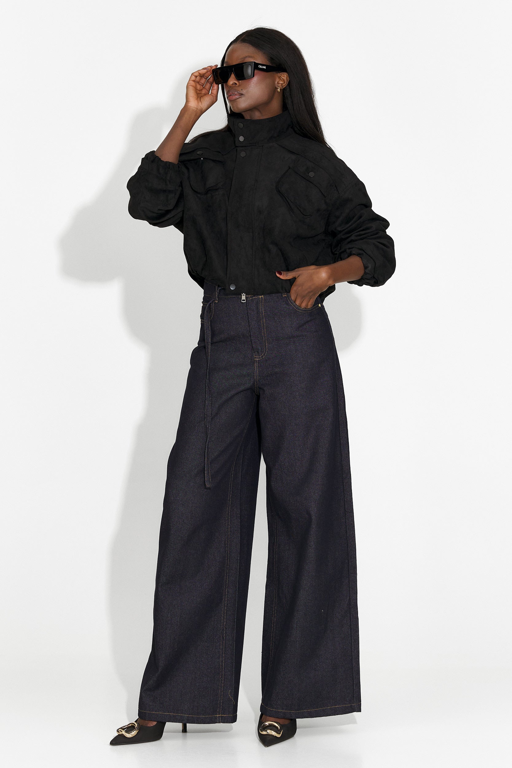 Дамско кежуал яке в черно Trinidad Bogas