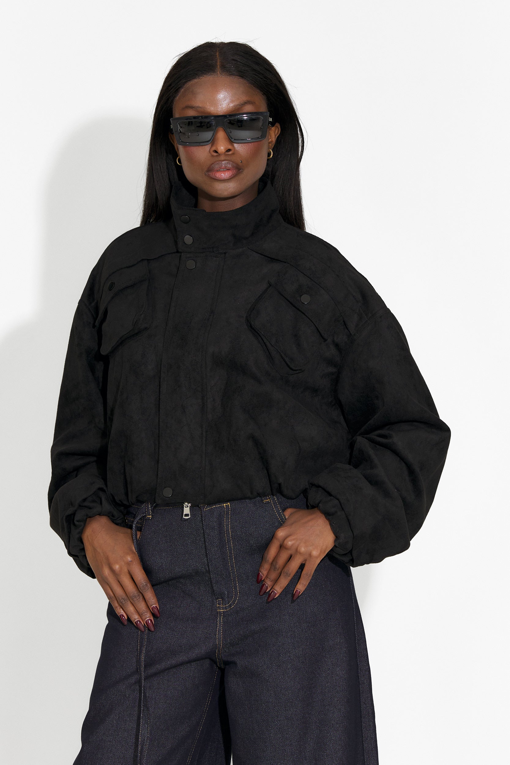 Дамско кежуал яке в черно Trinidad Bogas