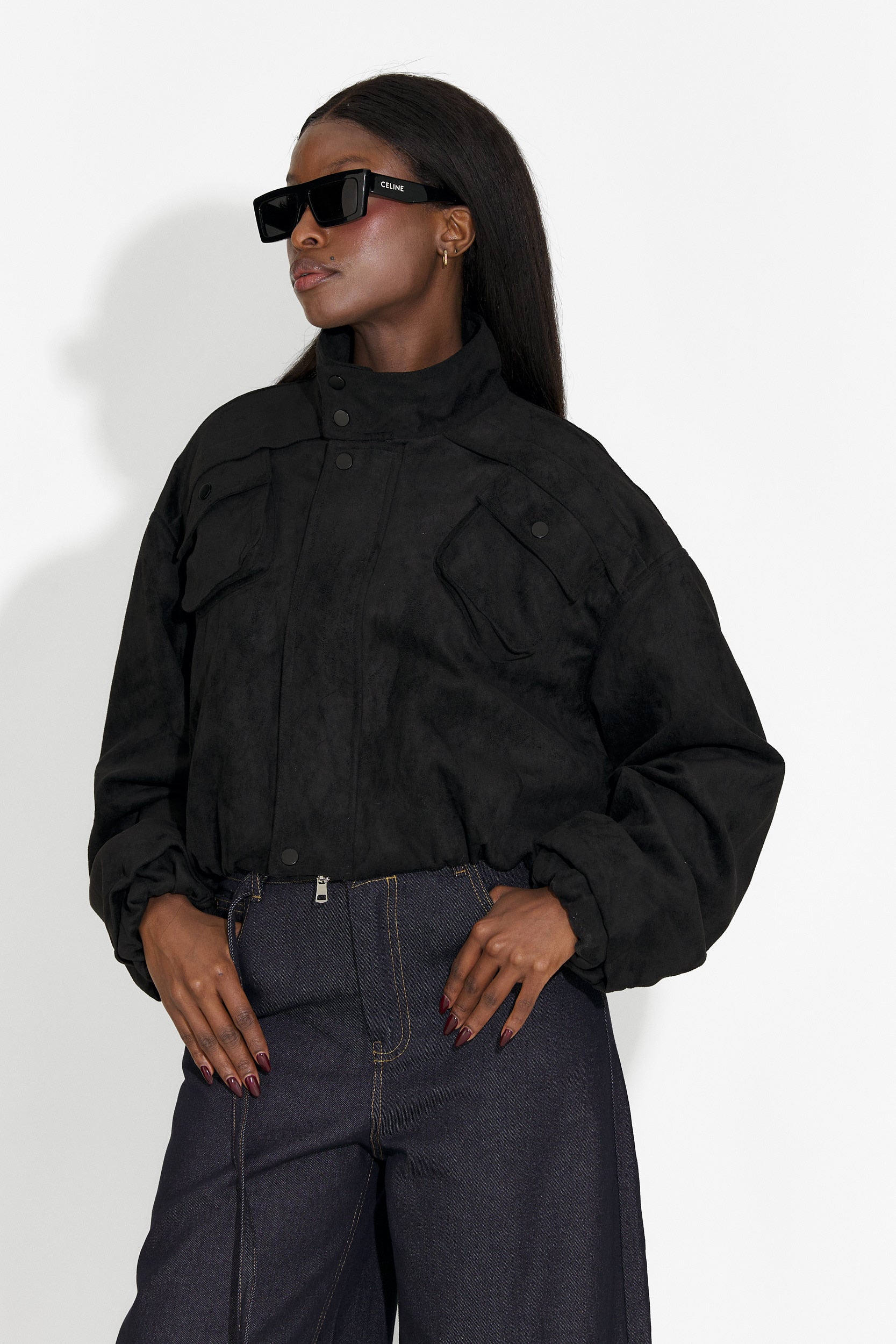 Дамско кежуал яке в черно Trinidad Bogas