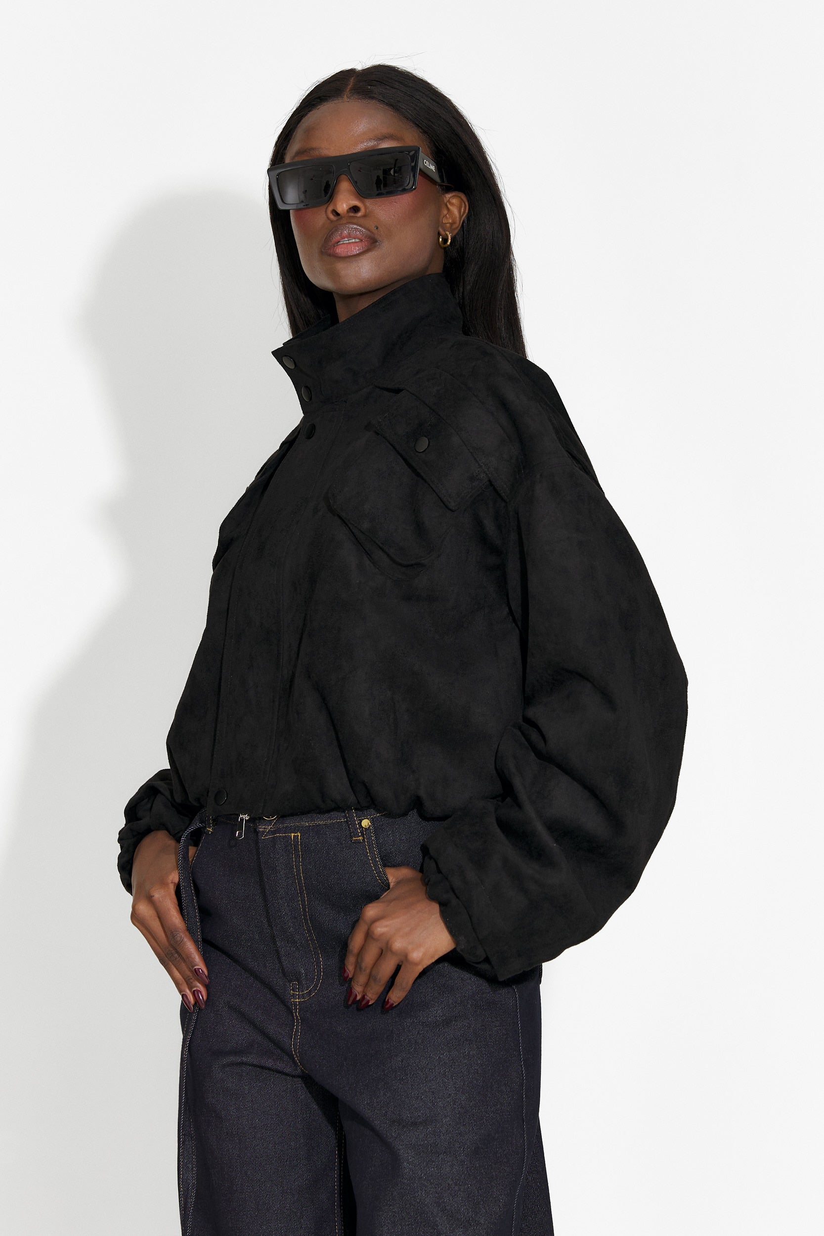 Дамско кежуал яке в черно Trinidad Bogas