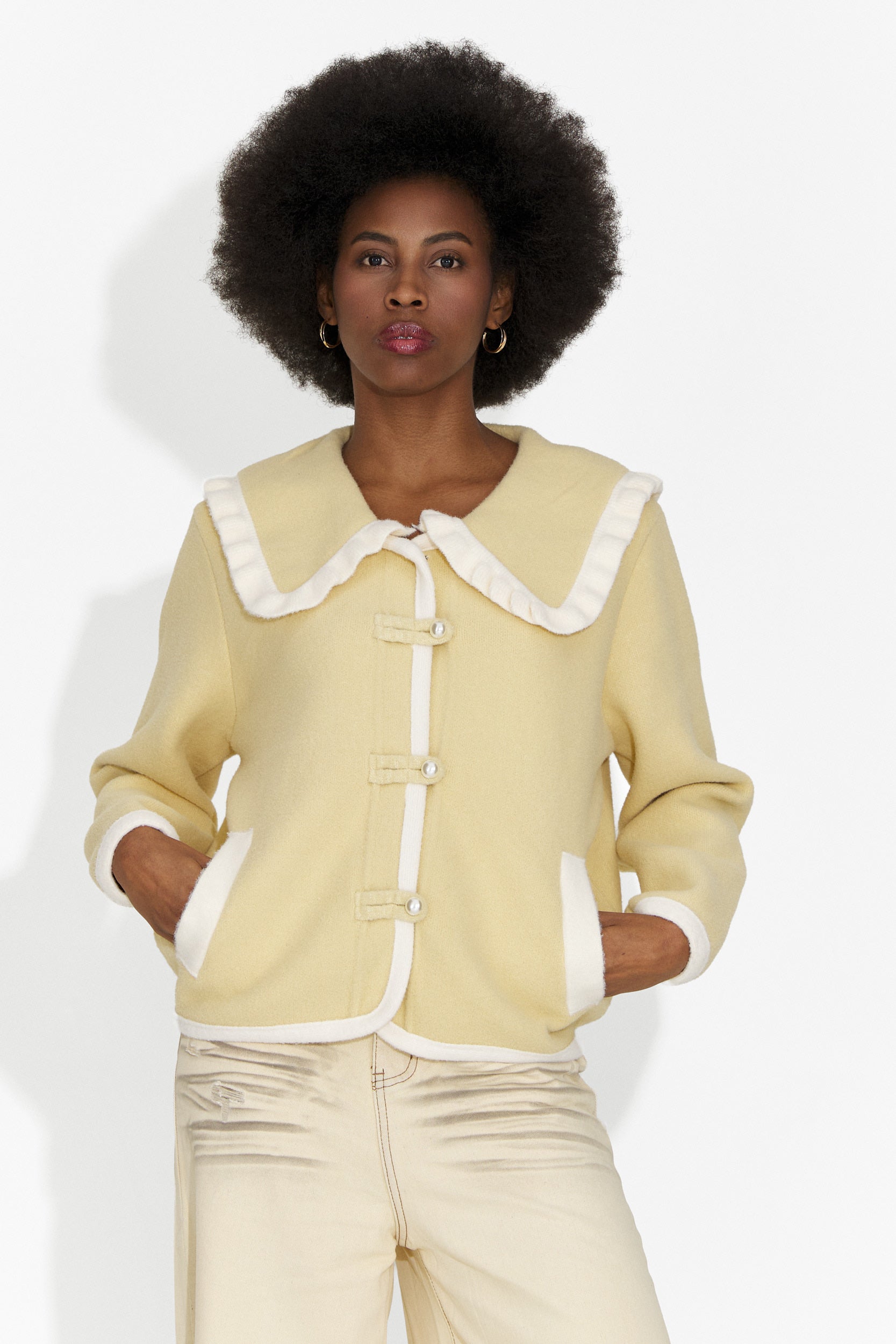 Елегантно жълто дамско яке Aimea Bogas