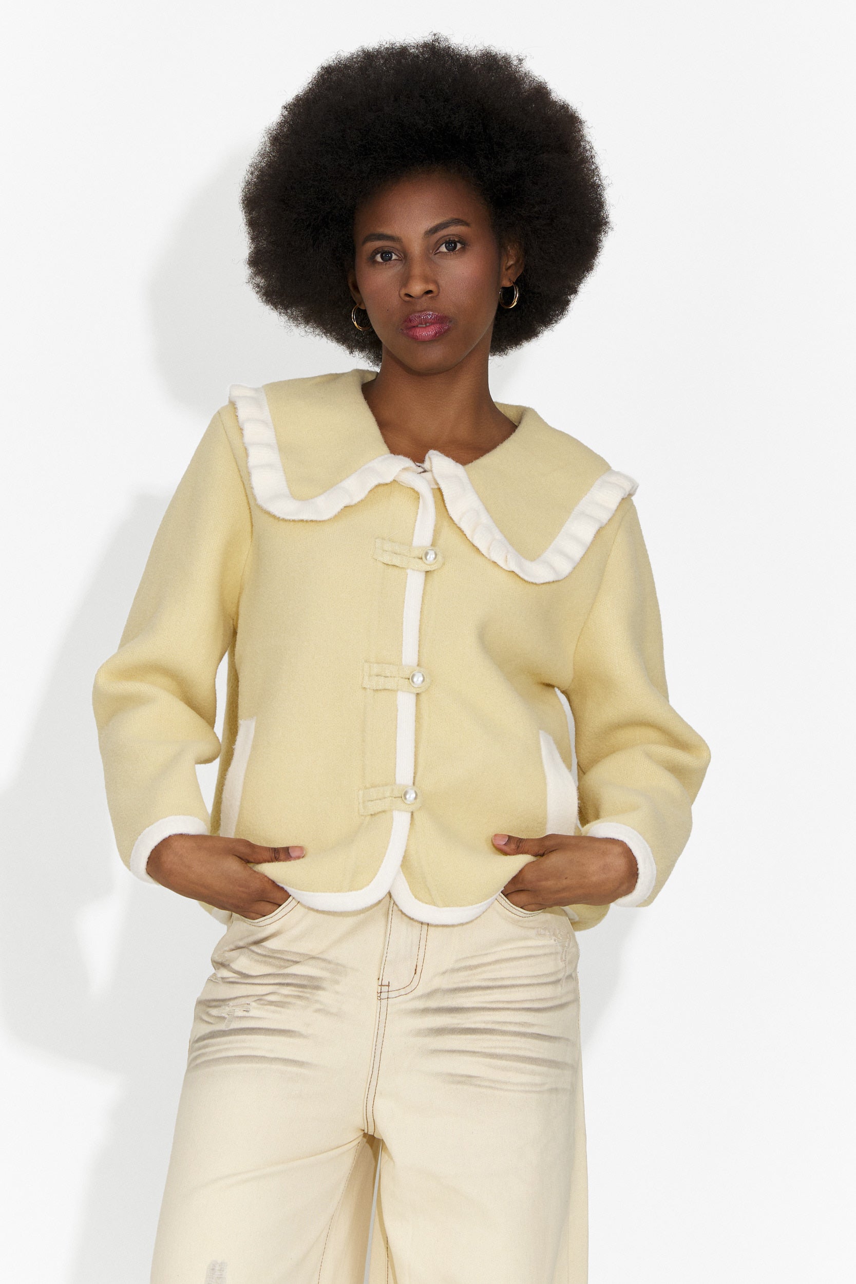 Елегантно жълто дамско яке Aimea Bogas