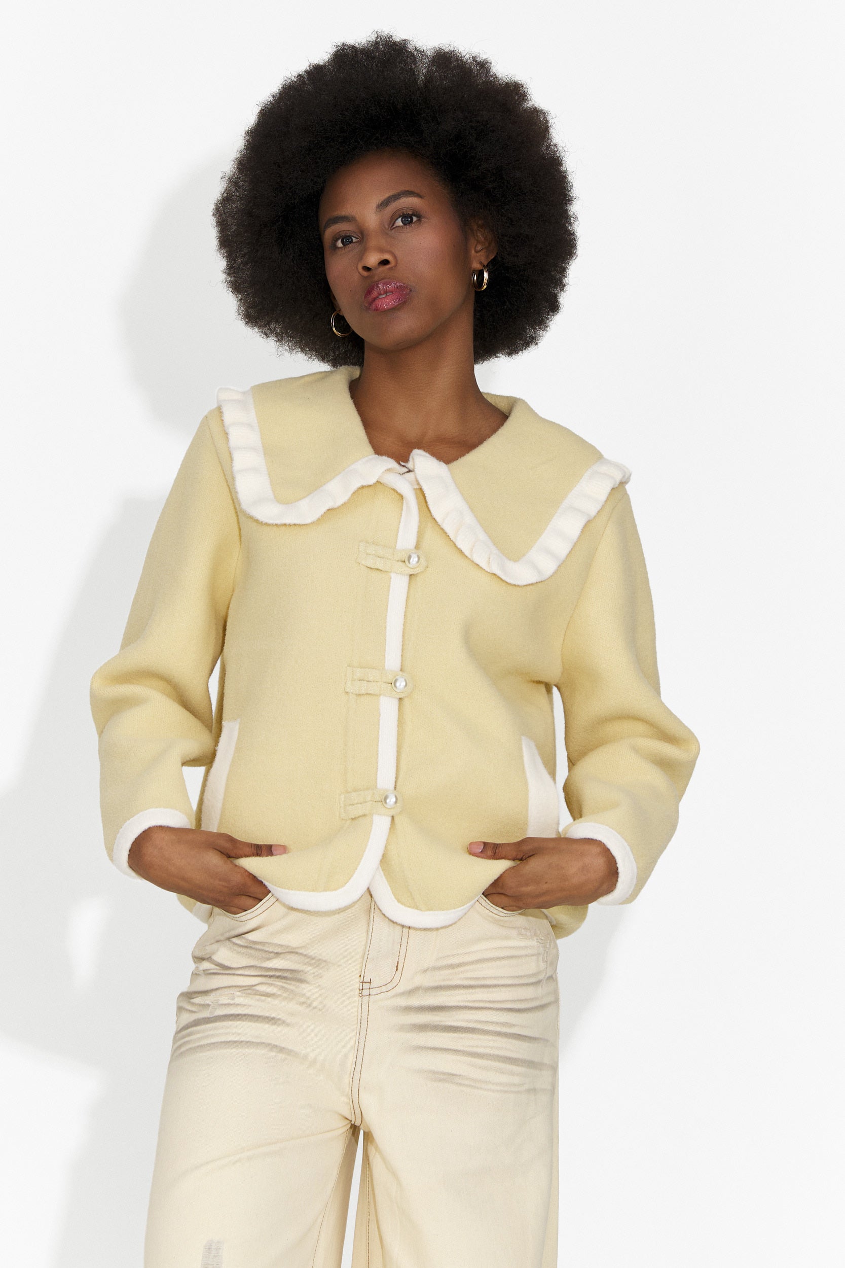 Елегантно жълто дамско яке Aimea Bogas