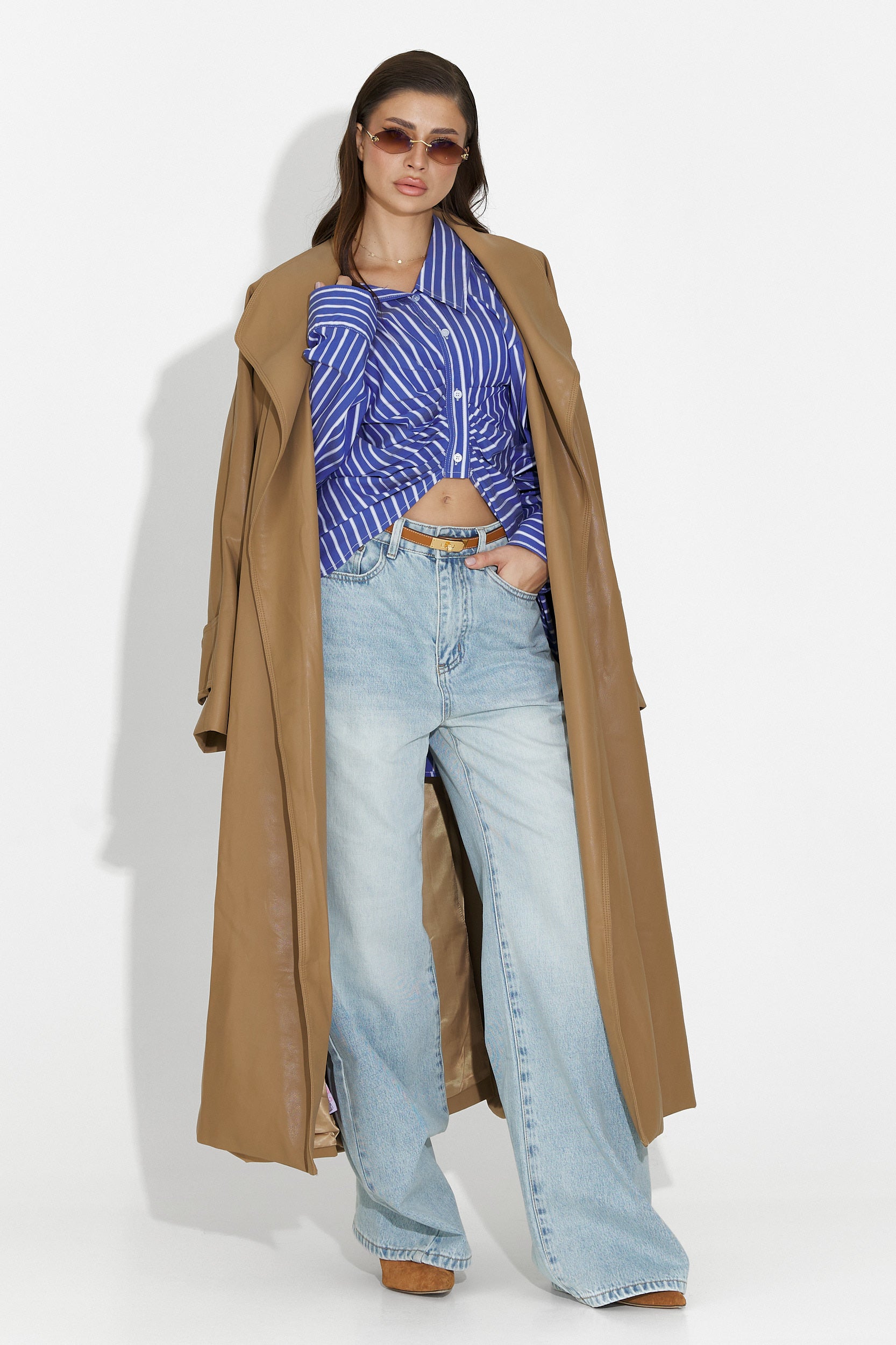 Елегантно бежово дамско палто Jasoria Bogas