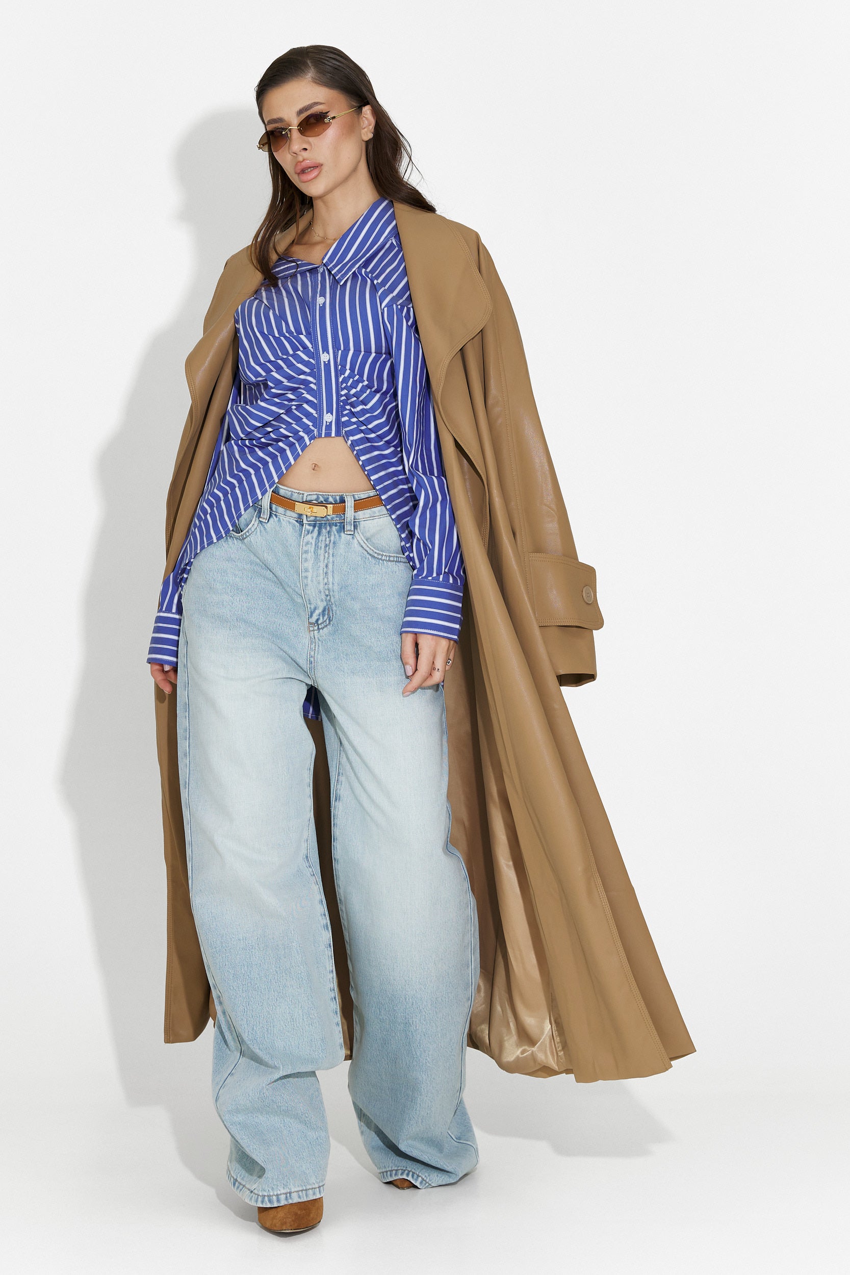 Елегантно бежово дамско палто Jasoria Bogas