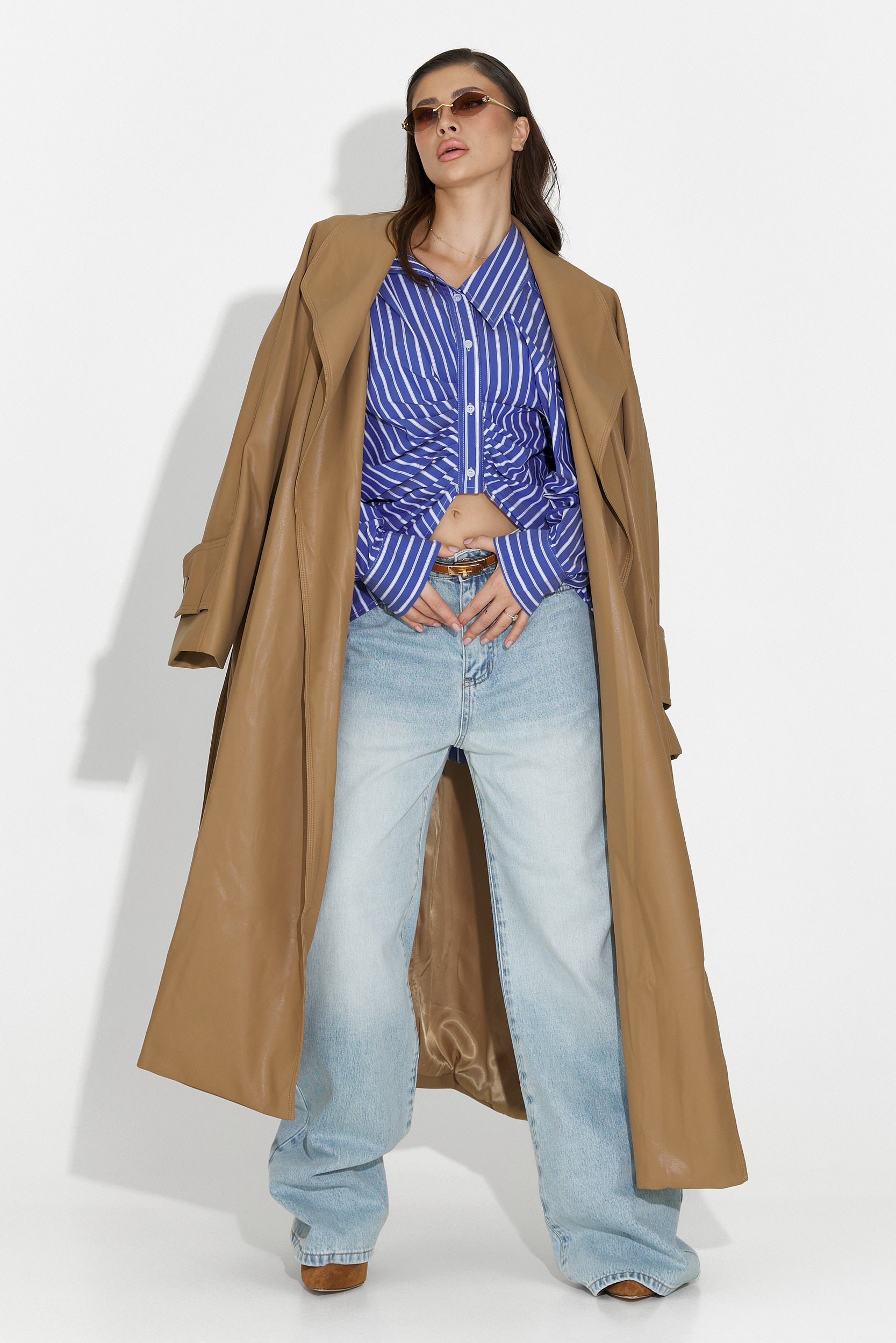 Елегантно бежово дамско палто Jasoria Bogas