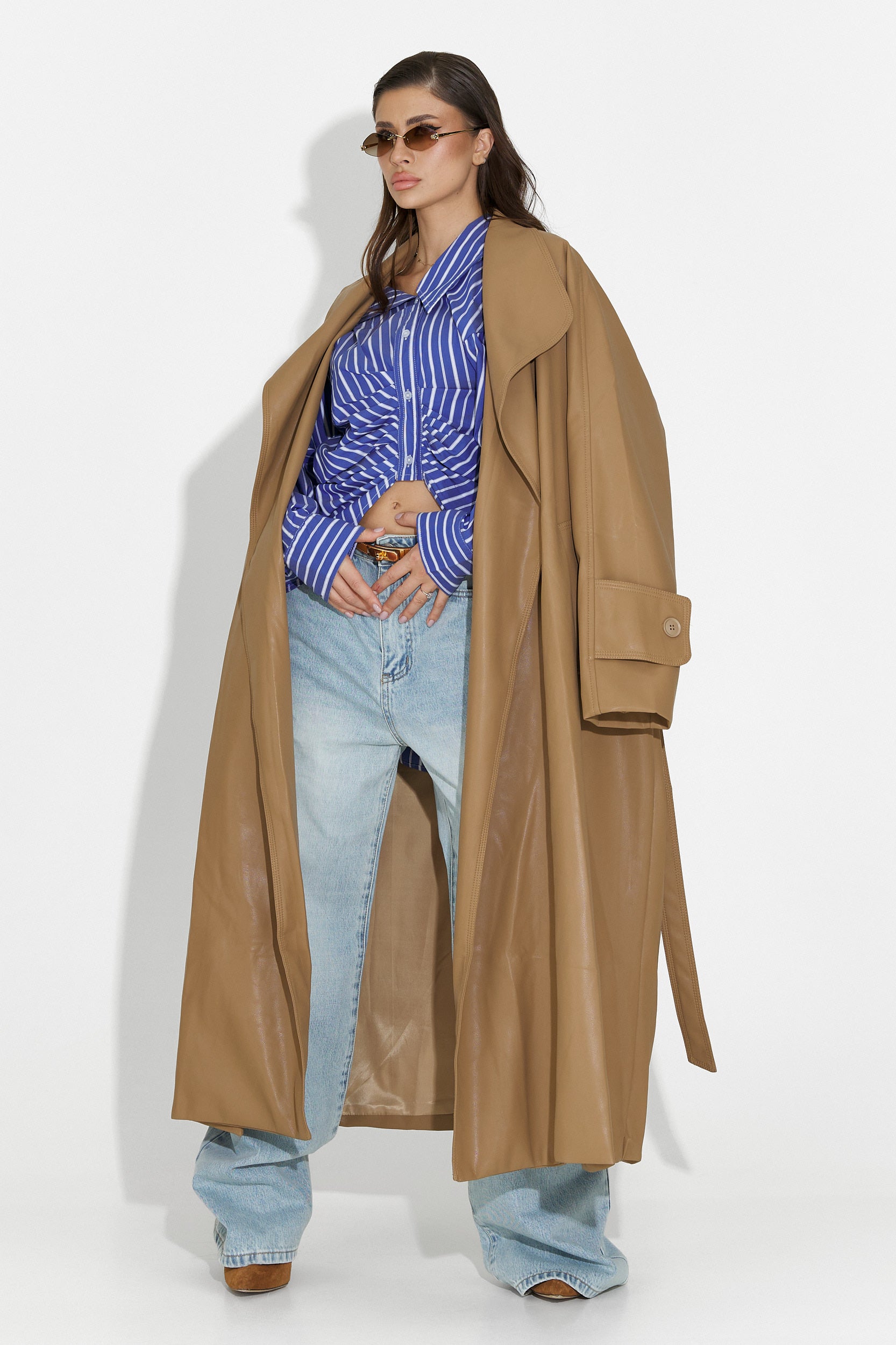 Елегантно бежово дамско палто Jasoria Bogas