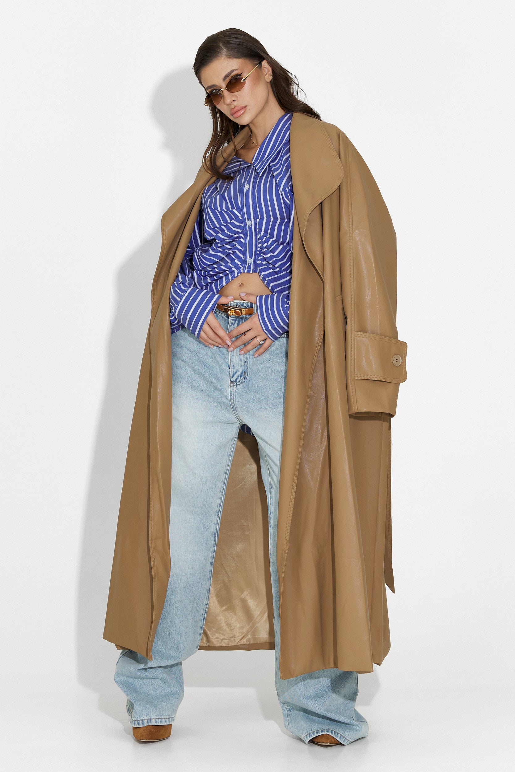 Елегантно бежово дамско палто Jasoria Bogas