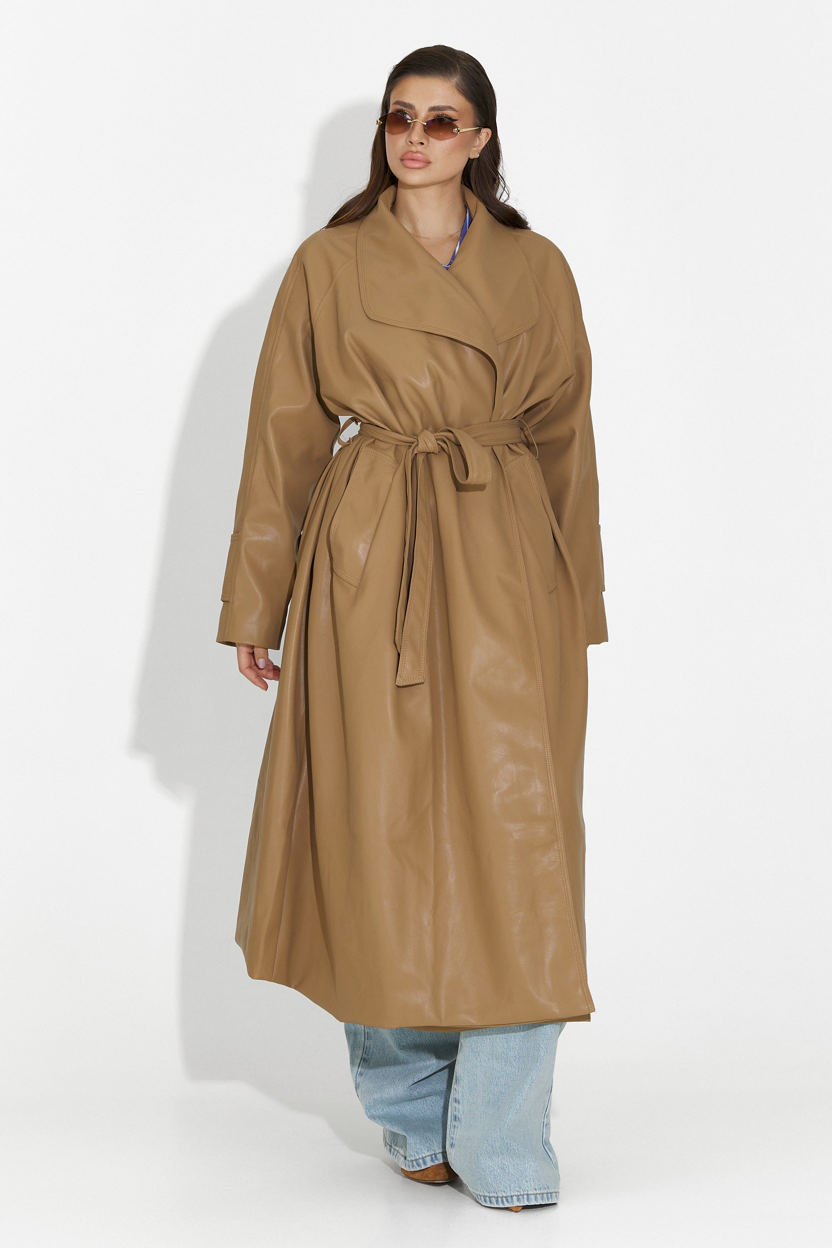 Елегантно бежово дамско палто Jasoria Bogas