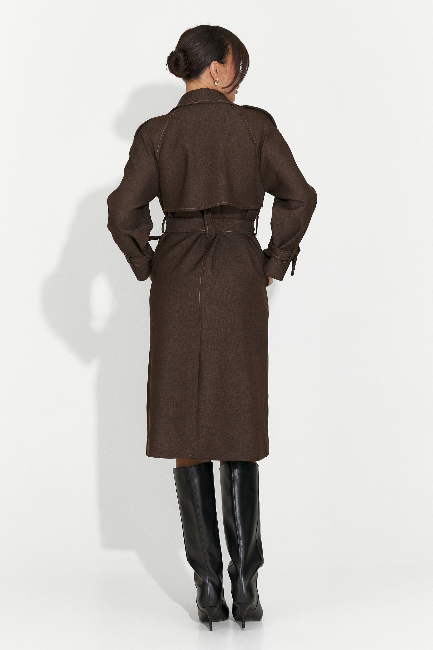 Елегантно дамско палто кафяво Nuvia Bogas