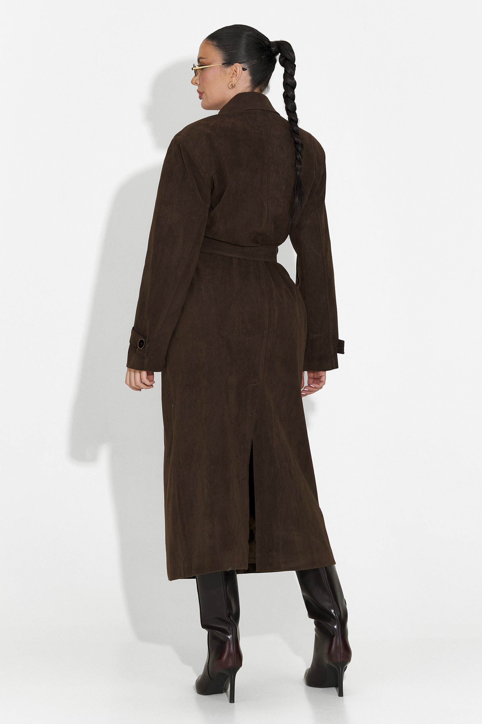 Елегантно дамско палто в кафяво от Seliora Bogas