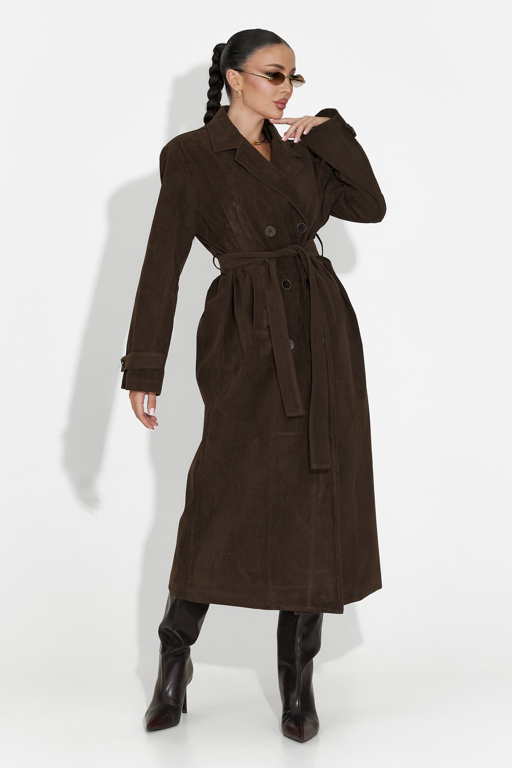 Елегантно дамско палто в кафяво от Seliora Bogas