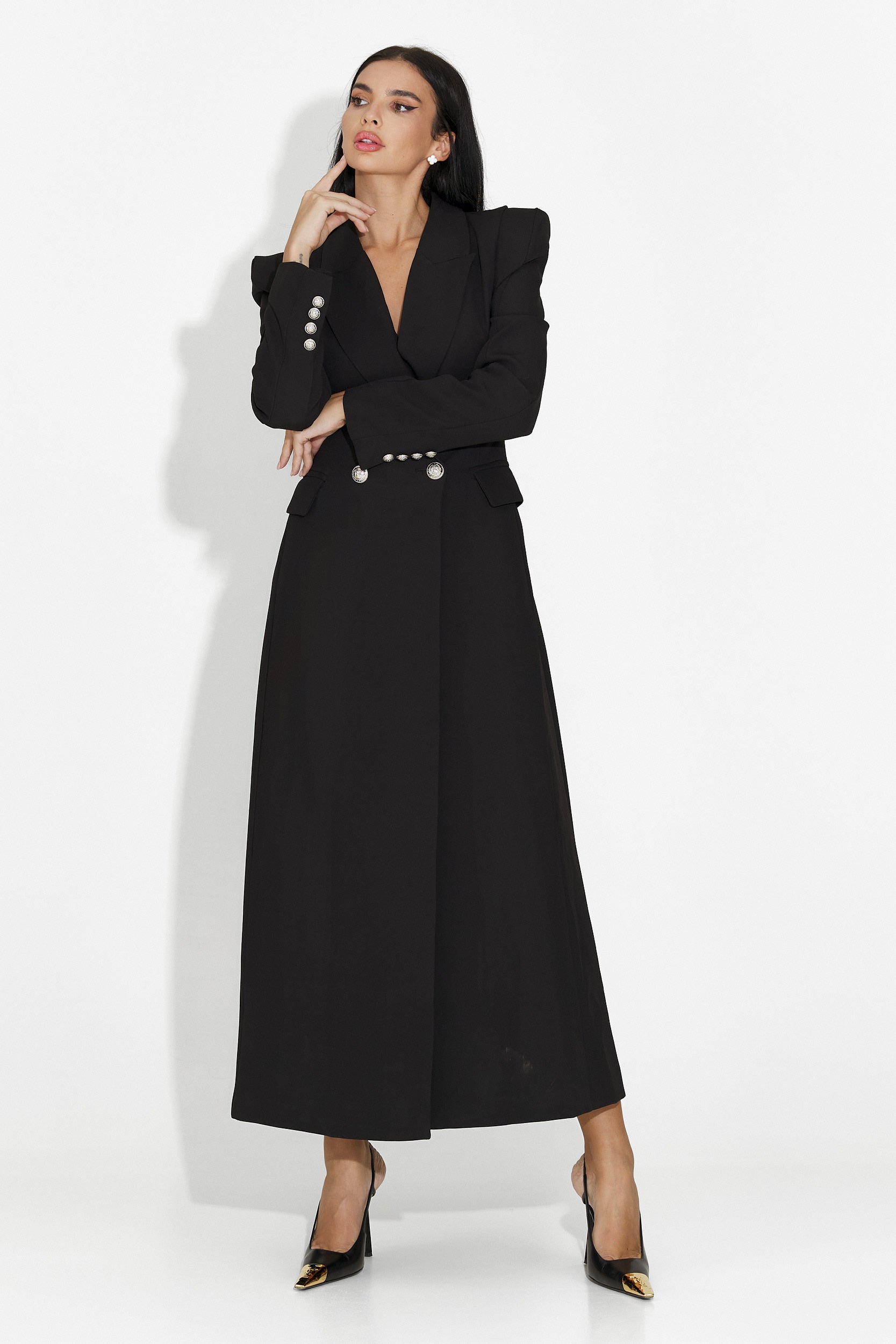 Елегантно дамско палто в черно Ilisha Bogas