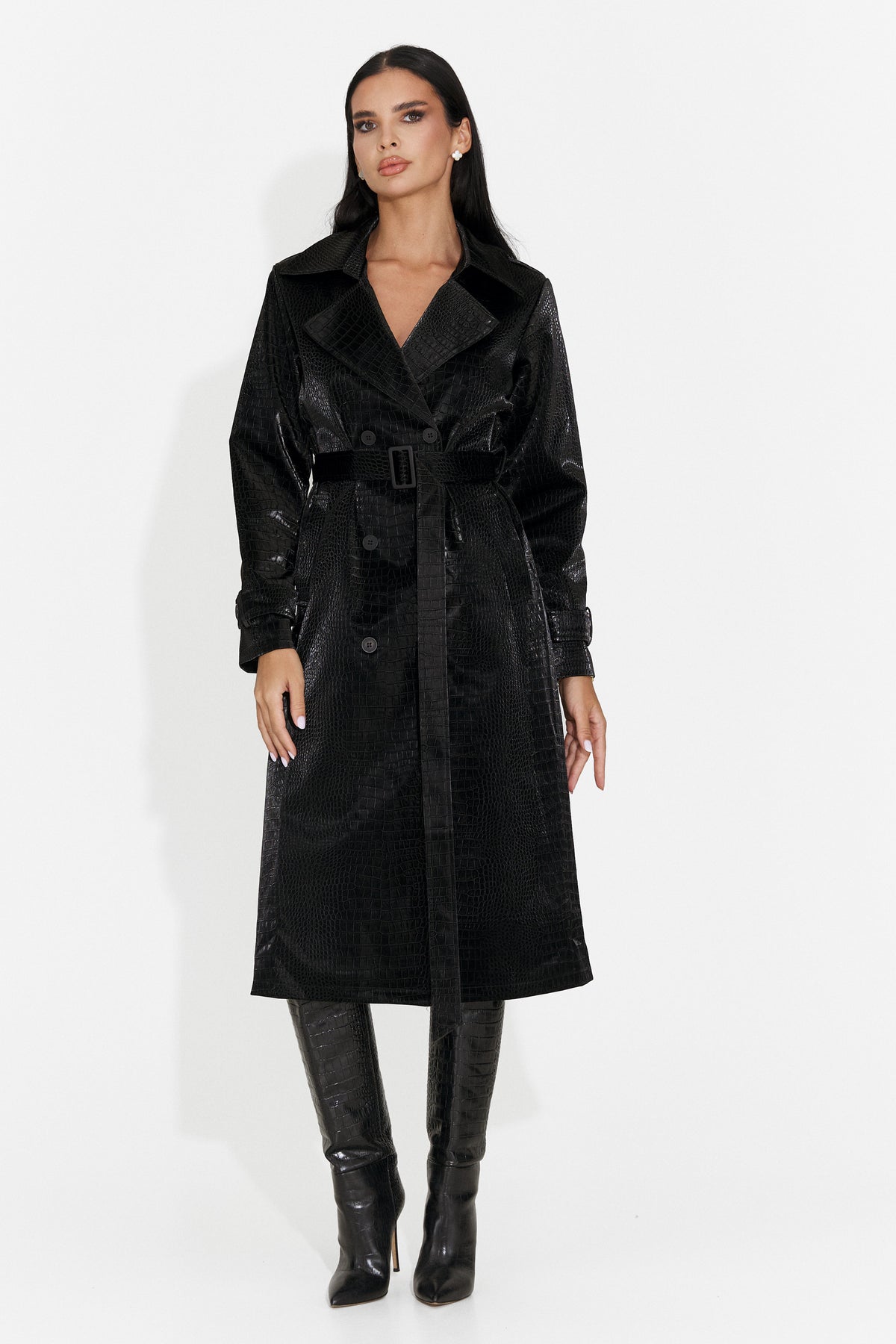 Palton elegant negru Prumeiza Bogas
