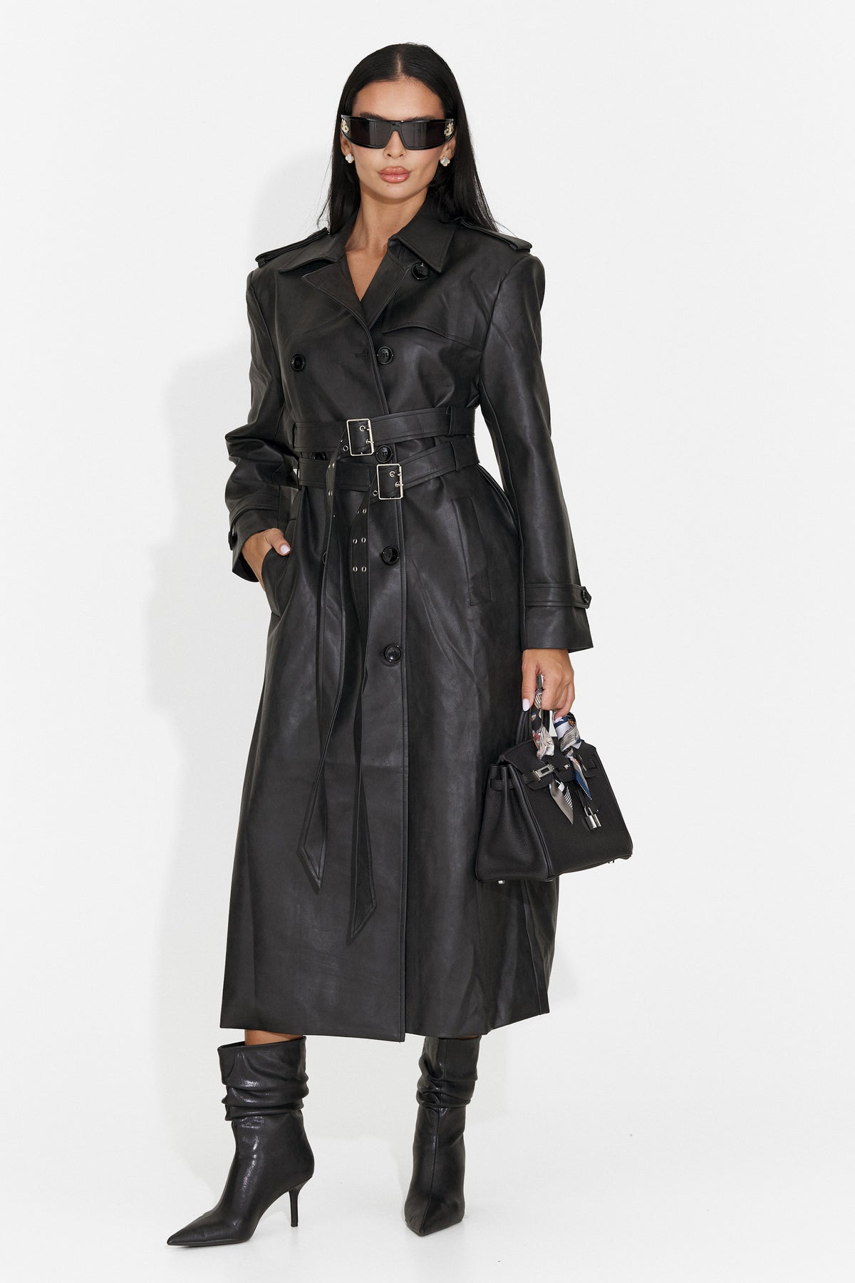 Palton elegant negru Sliaura Bogas