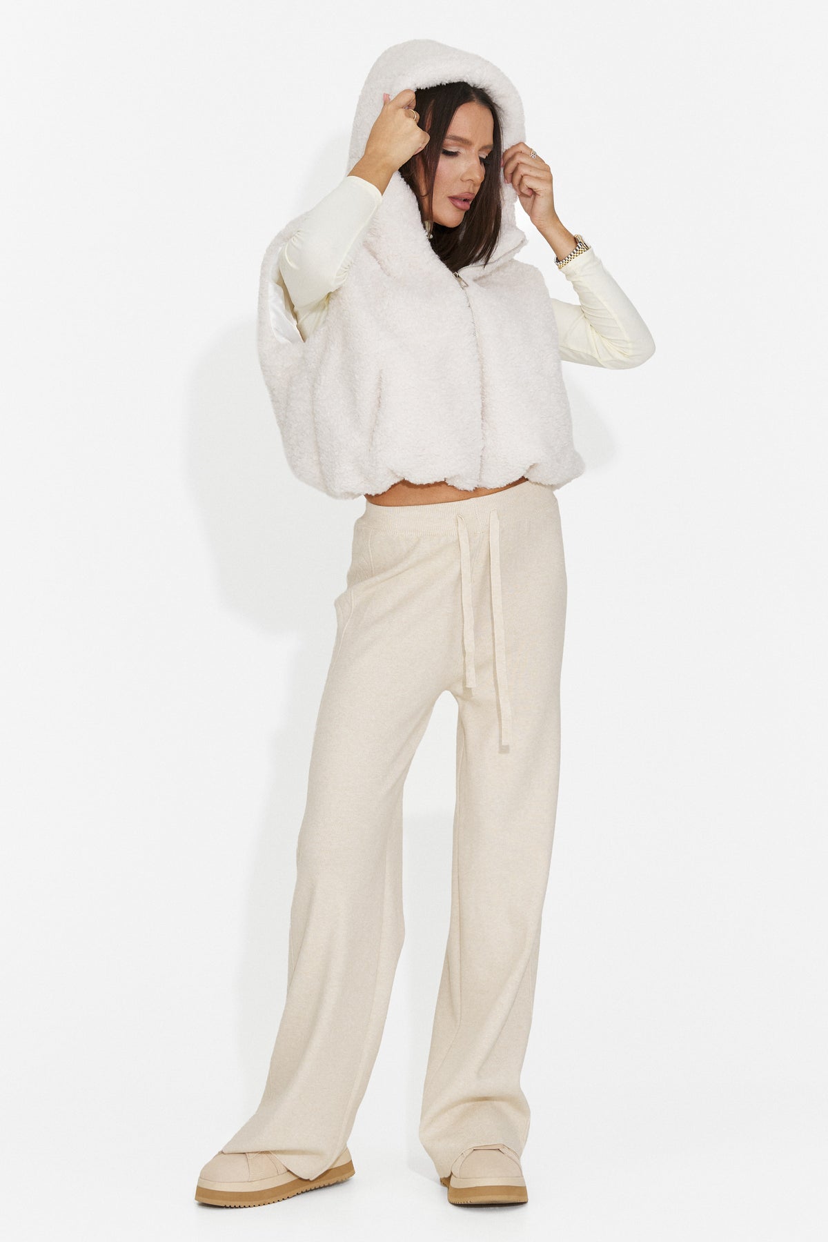 Pantaloni casual bej Berinieza Bogas