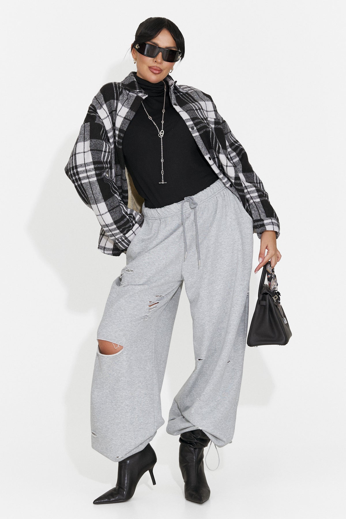 Pantaloni casual gri Lulaoa Bogas