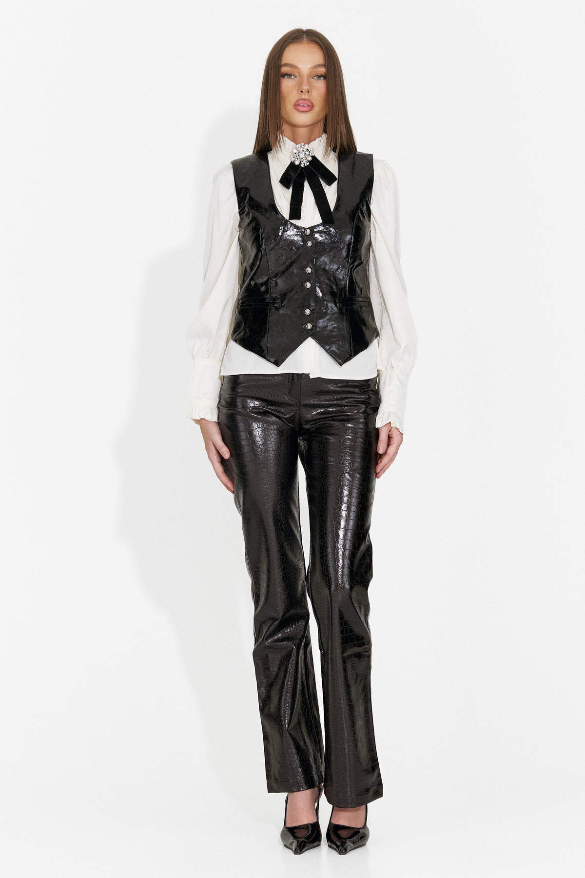 Pantaloni casual negri Crivsioria Bogas