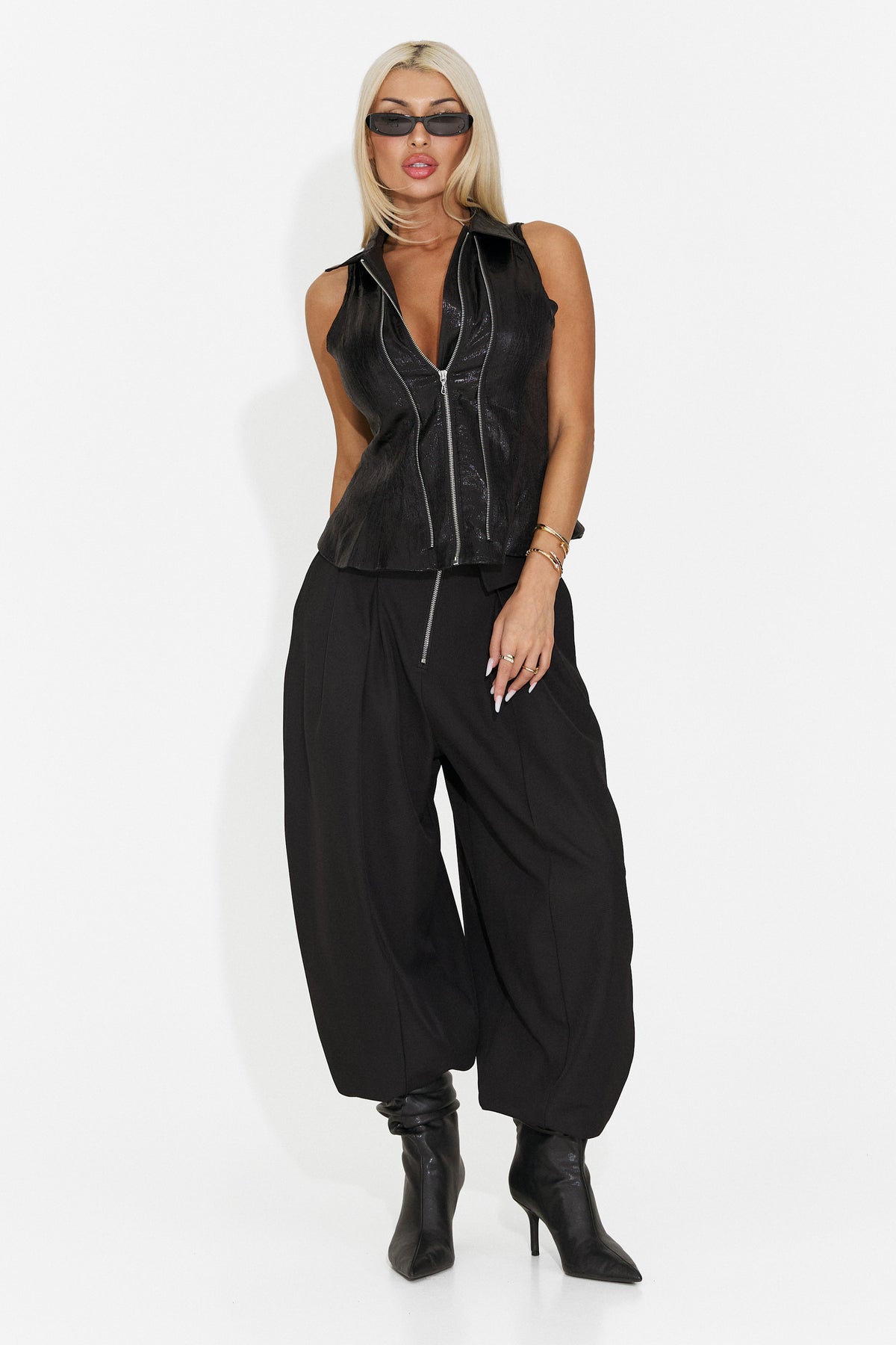 Pantaloni casual negri Scnoioria Bogas