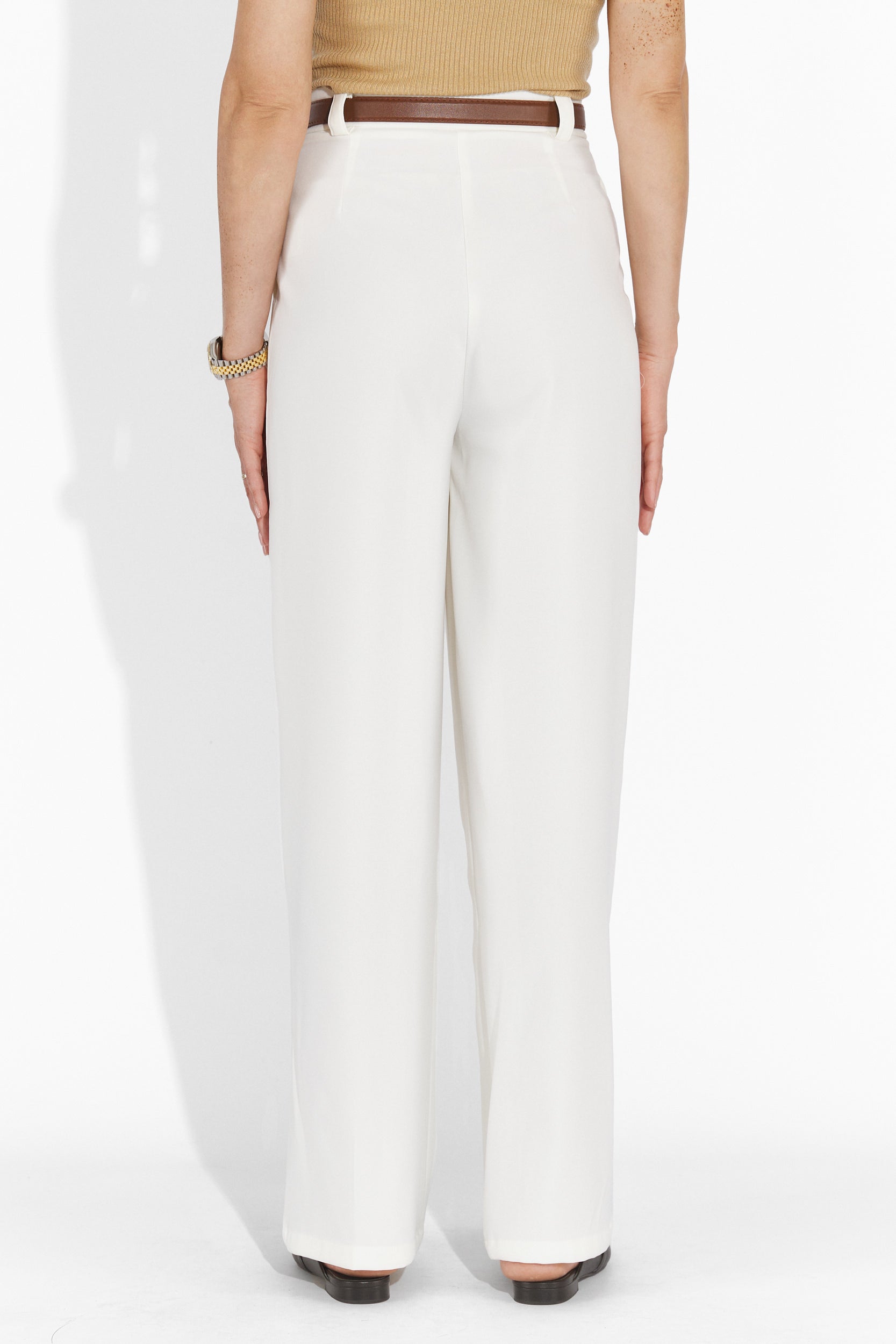 Pantaloni dama casual albi Edward Bogas