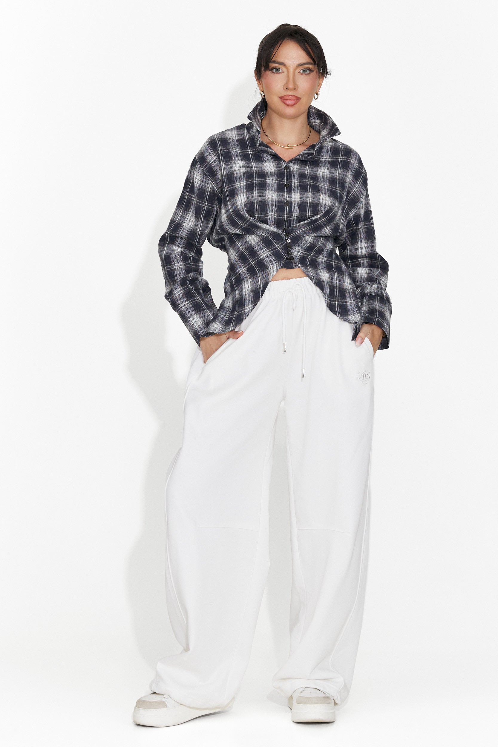 Бели дамски ежедневни панталони Romela Bogas