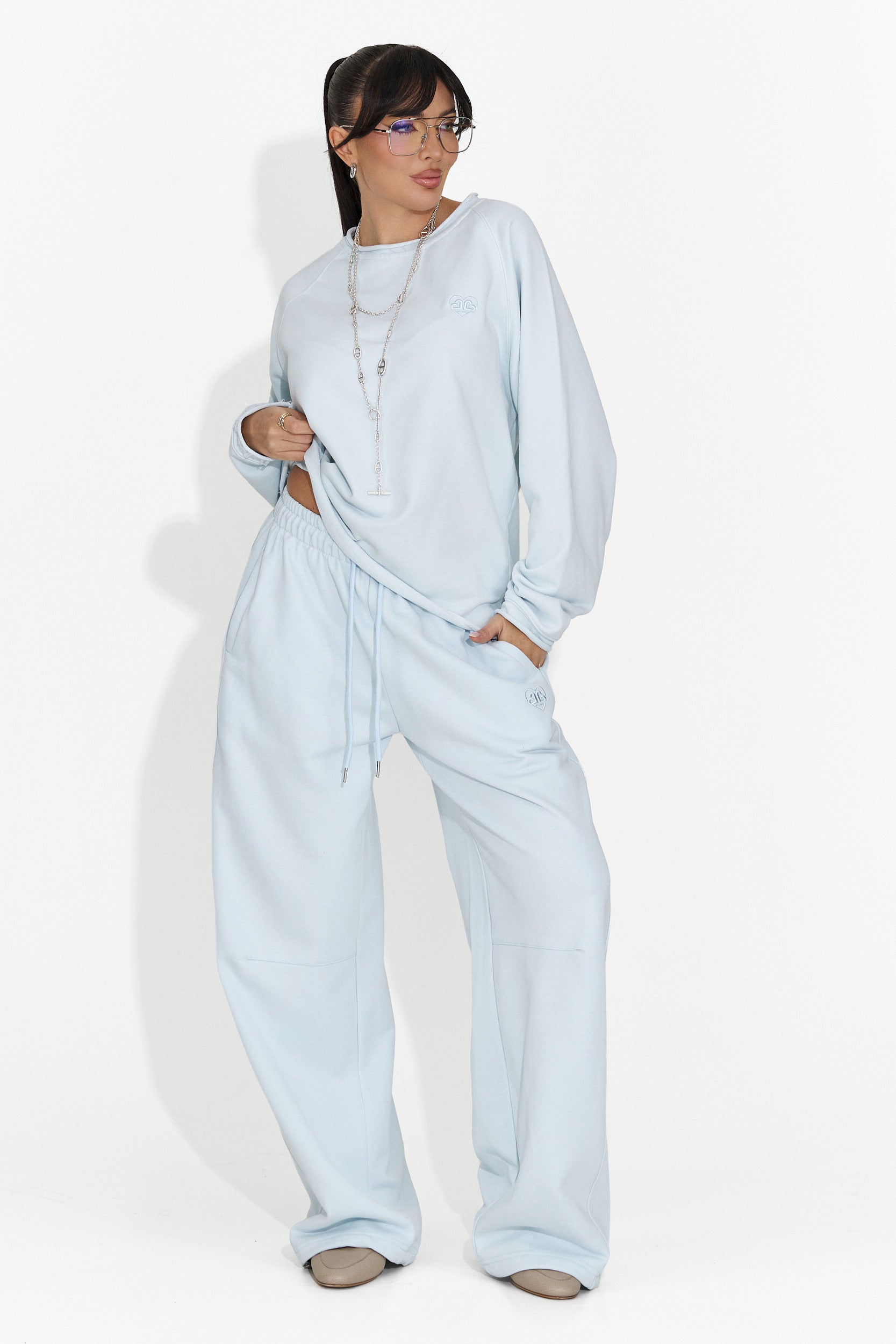 Дамски панталони ежедневни светлосини Romela Bogas