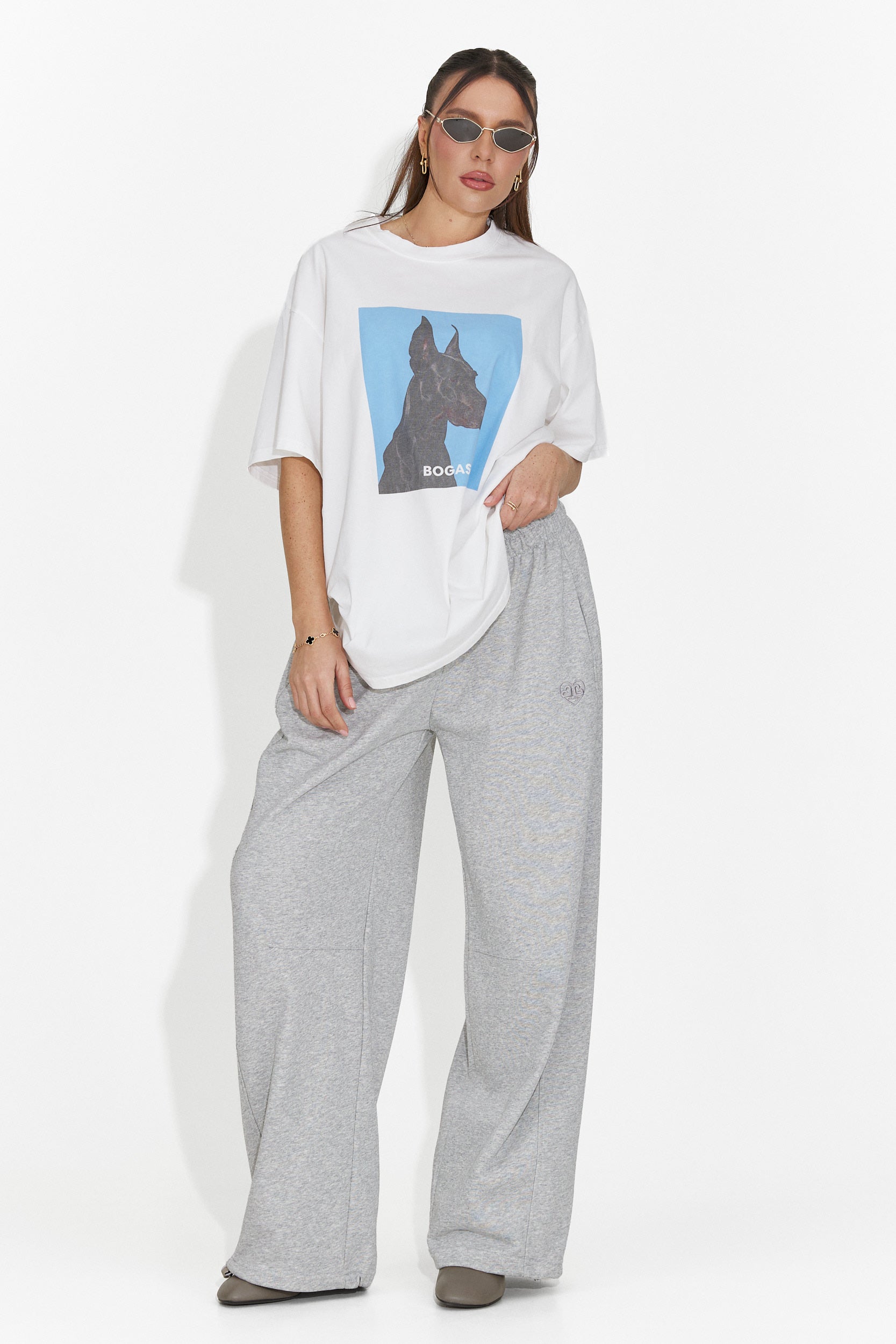 Дамски ежедневни панталони сиви Romela Bogas