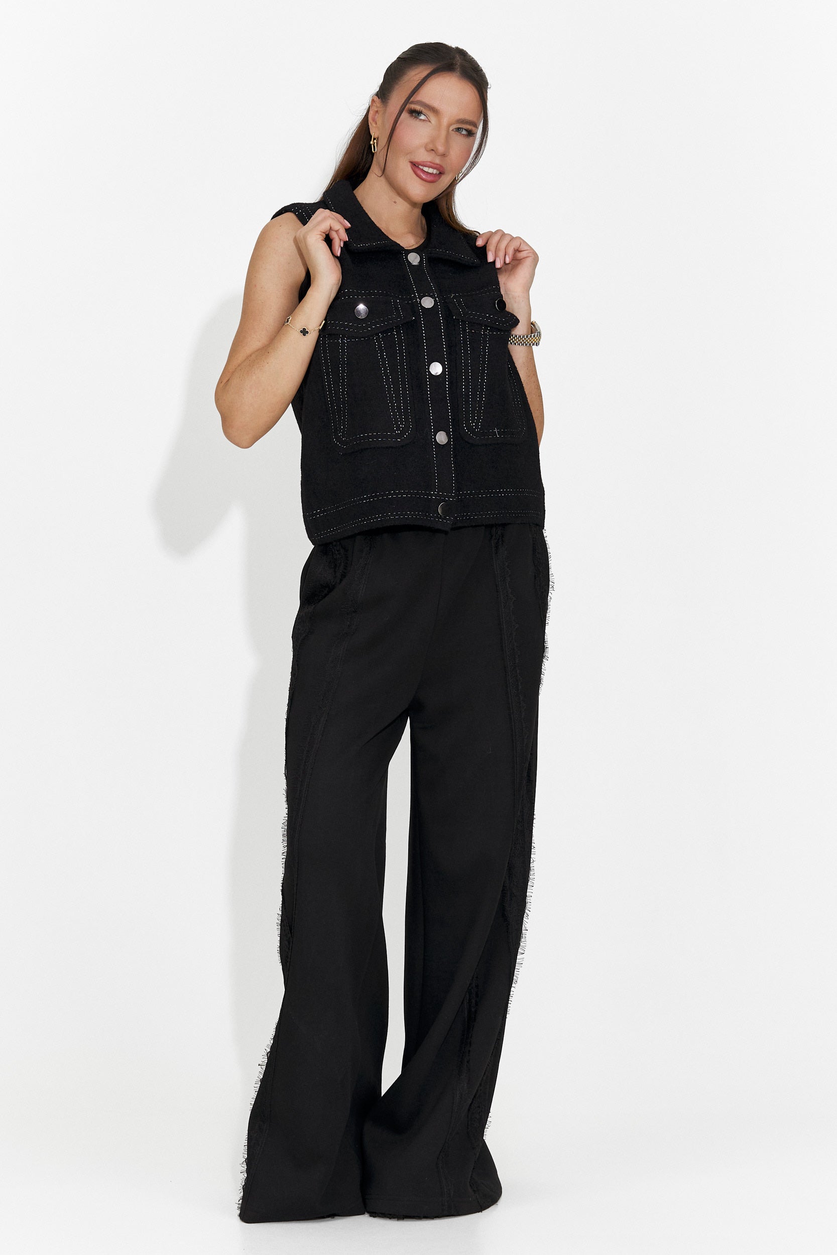 Дамски ежедневни черни панталони Zarania Bogas