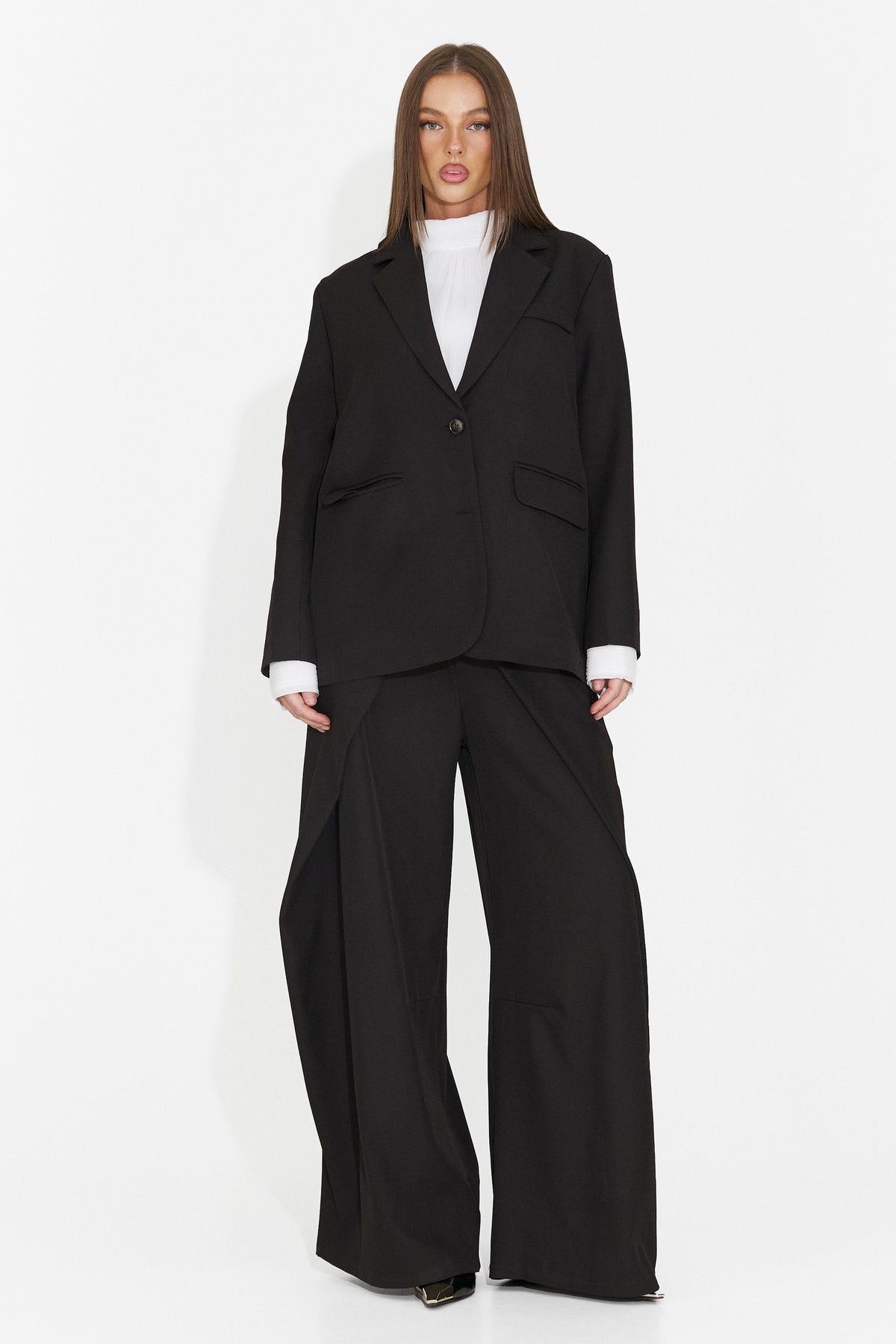 Pantaloni eleganti negri Veliritara Bogas