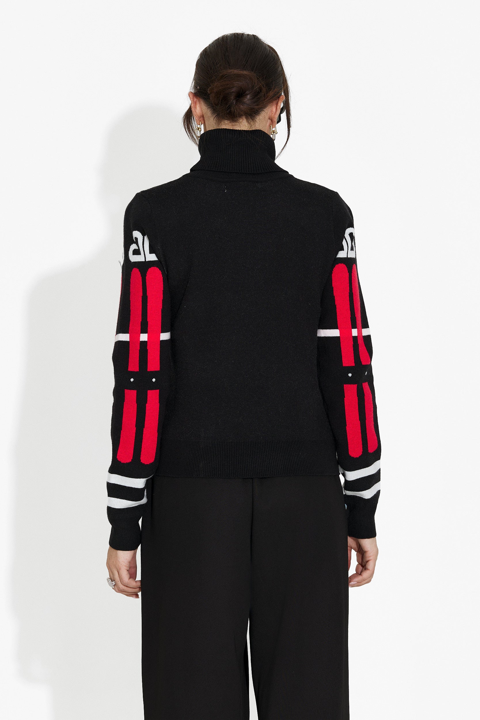 Дамски ежедневен черен пуловер Karlene Bogas