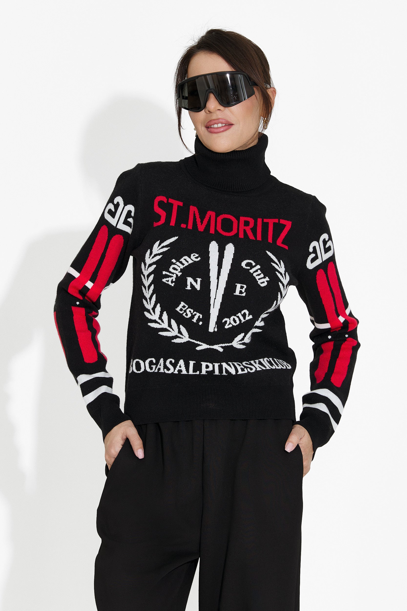 Дамски ежедневен черен пуловер Karlene Bogas