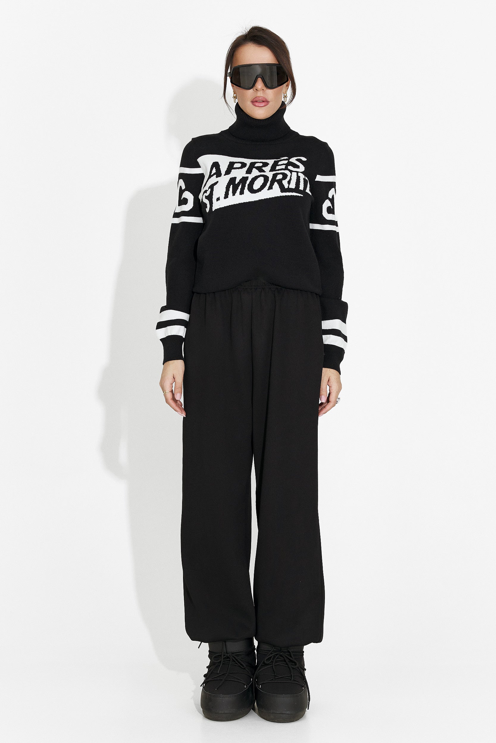 Дамски ежедневен черен пуловер Nelora Bogas