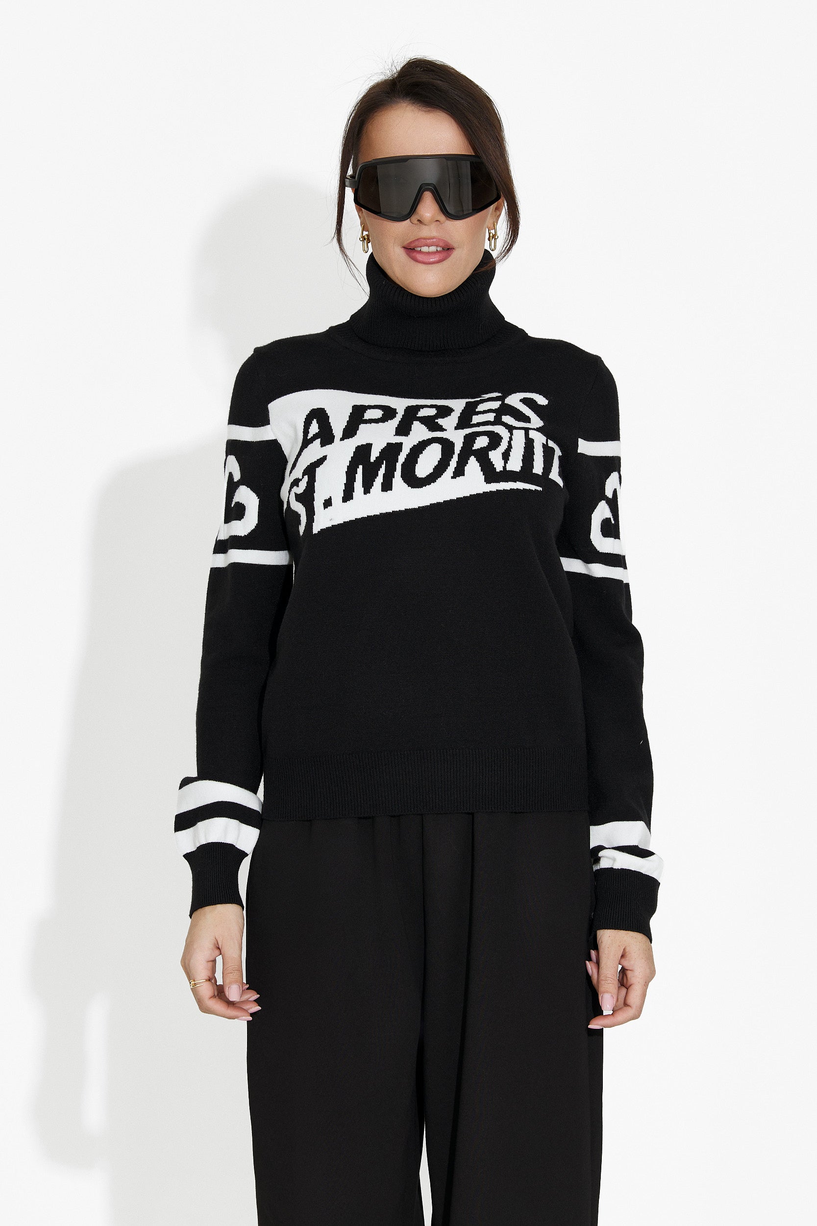 Дамски ежедневен черен пуловер Nelora Bogas