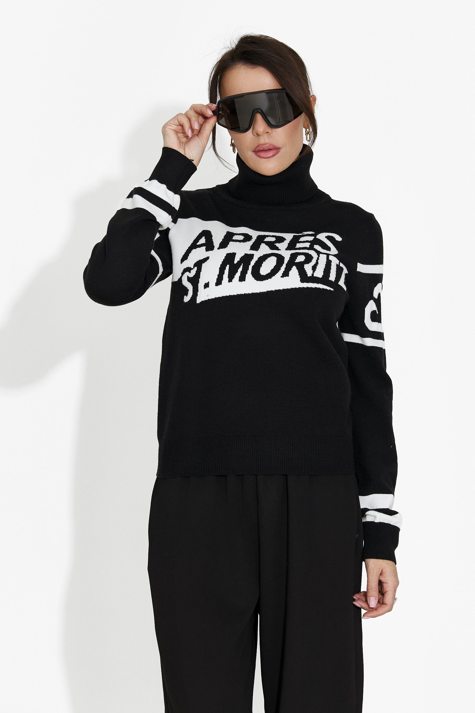 Дамски ежедневен черен пуловер Nelora Bogas