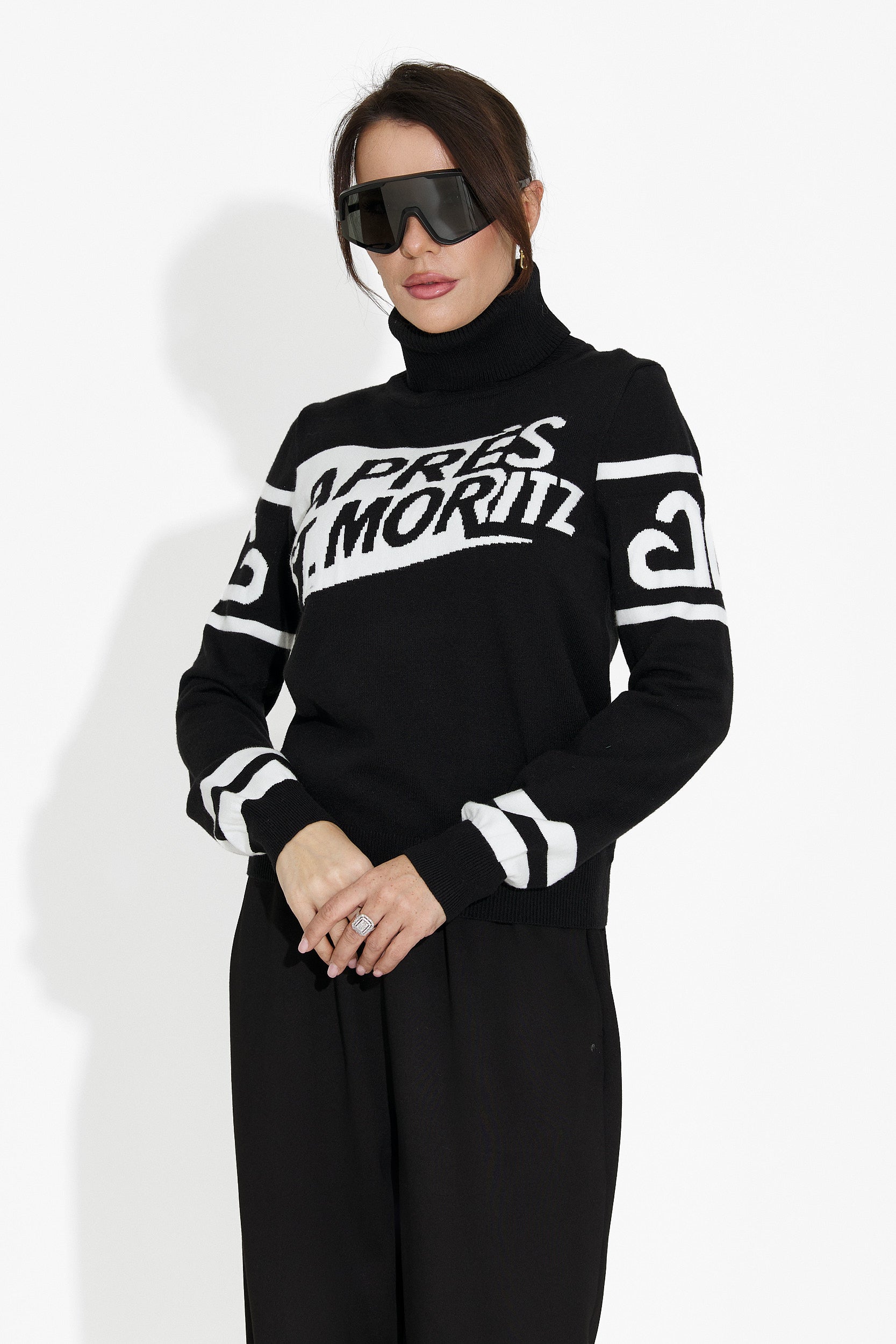 Дамски ежедневен черен пуловер Nelora Bogas