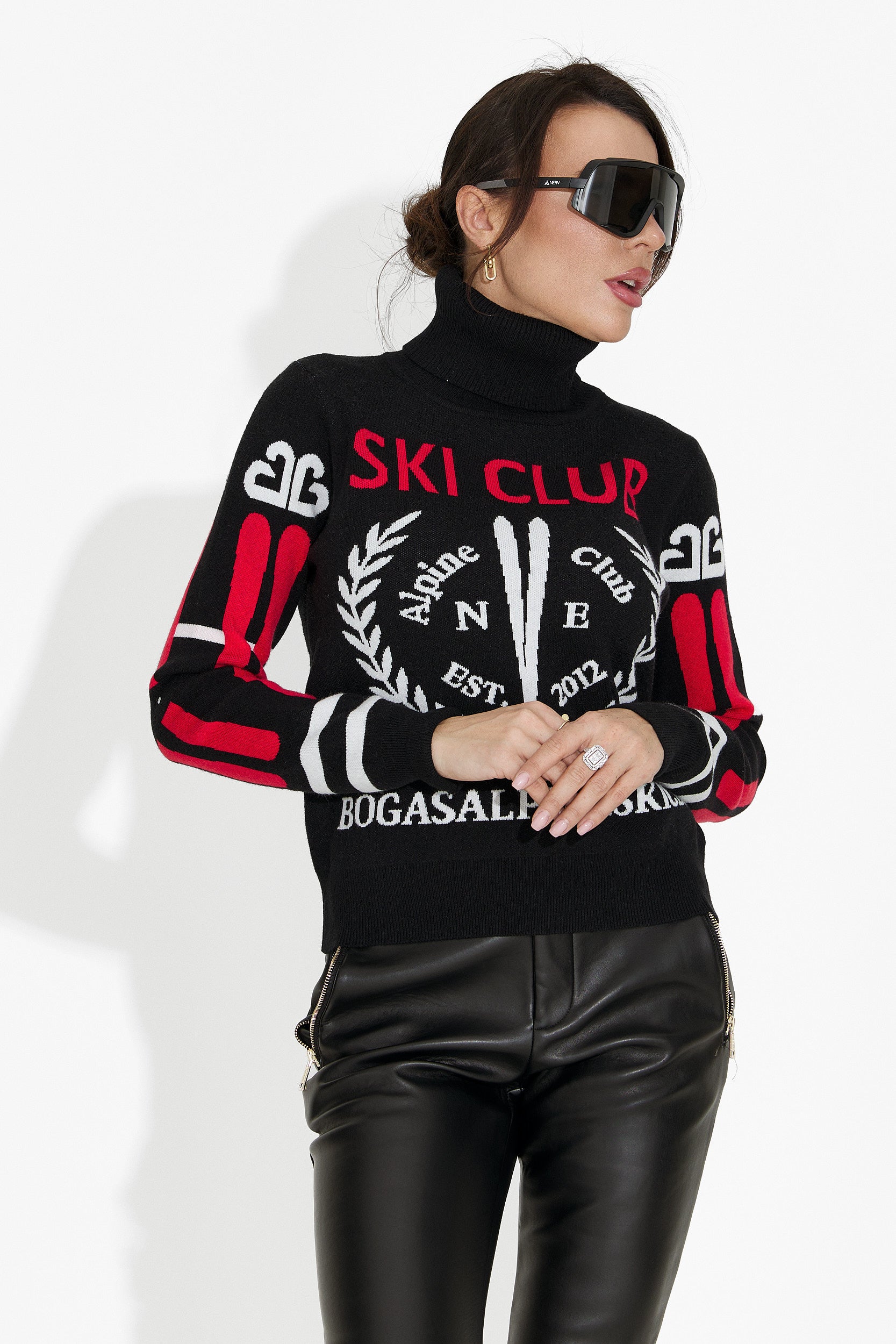 Дамски ежедневен черен пуловер Nesia Bogas