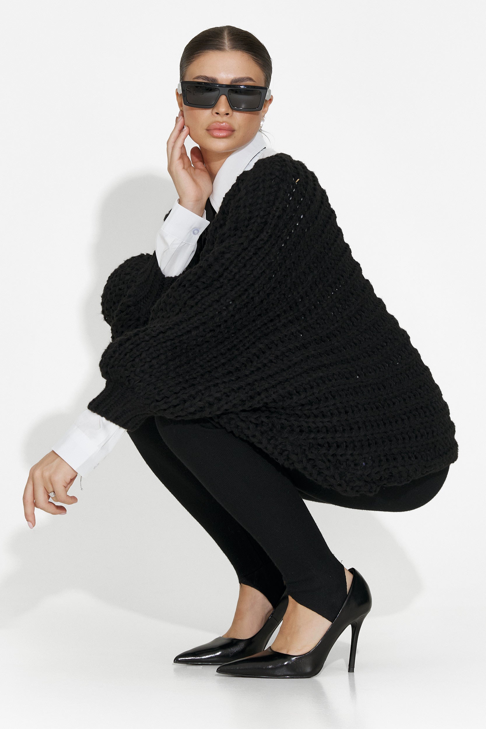 Дамски ежедневен пуловер в черно Raviana Bogas