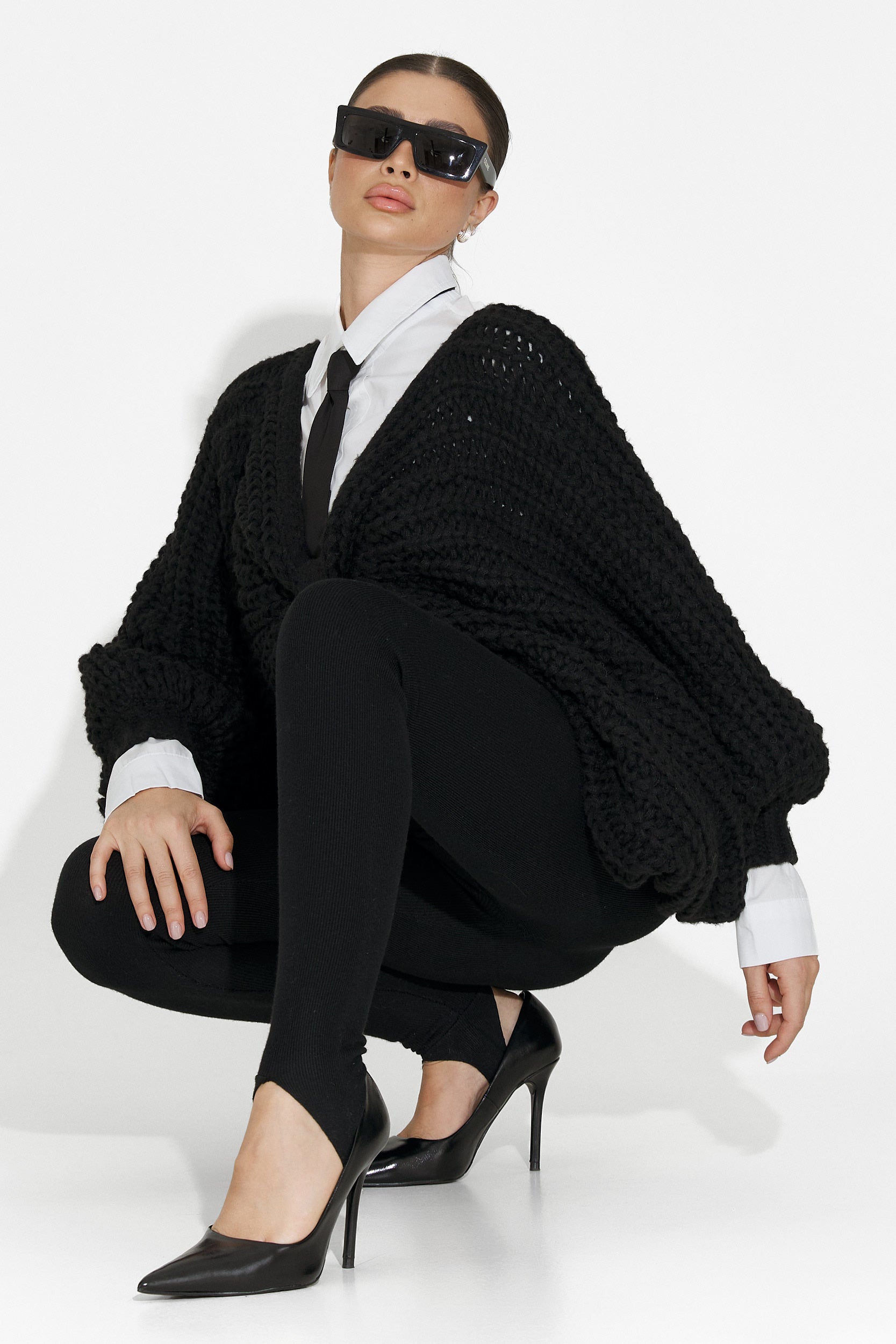 Дамски ежедневен пуловер в черно Raviana Bogas