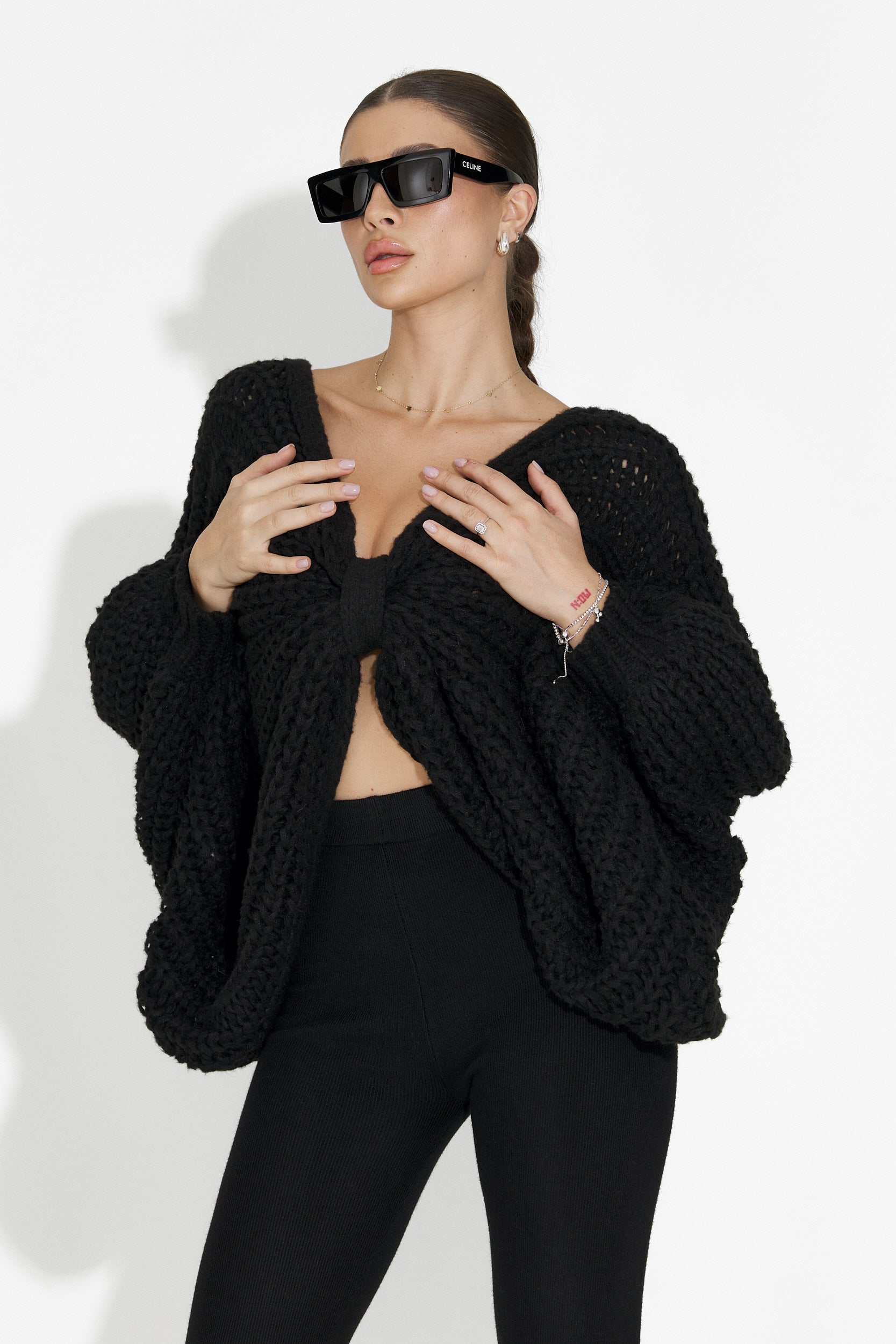 Дамски ежедневен пуловер в черно Raviana Bogas