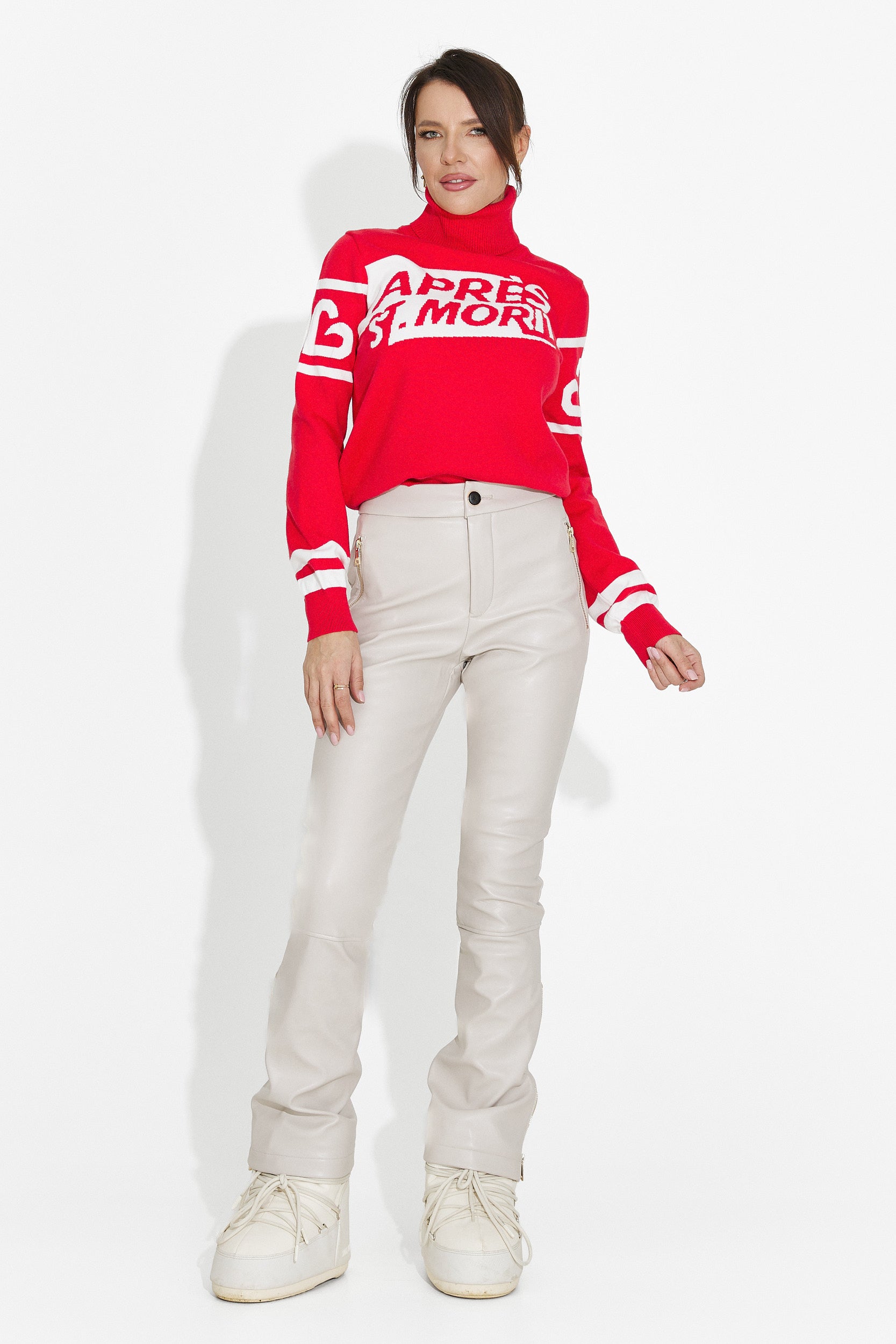 Червен дамски ежедневен пуловер Nelora Bogas